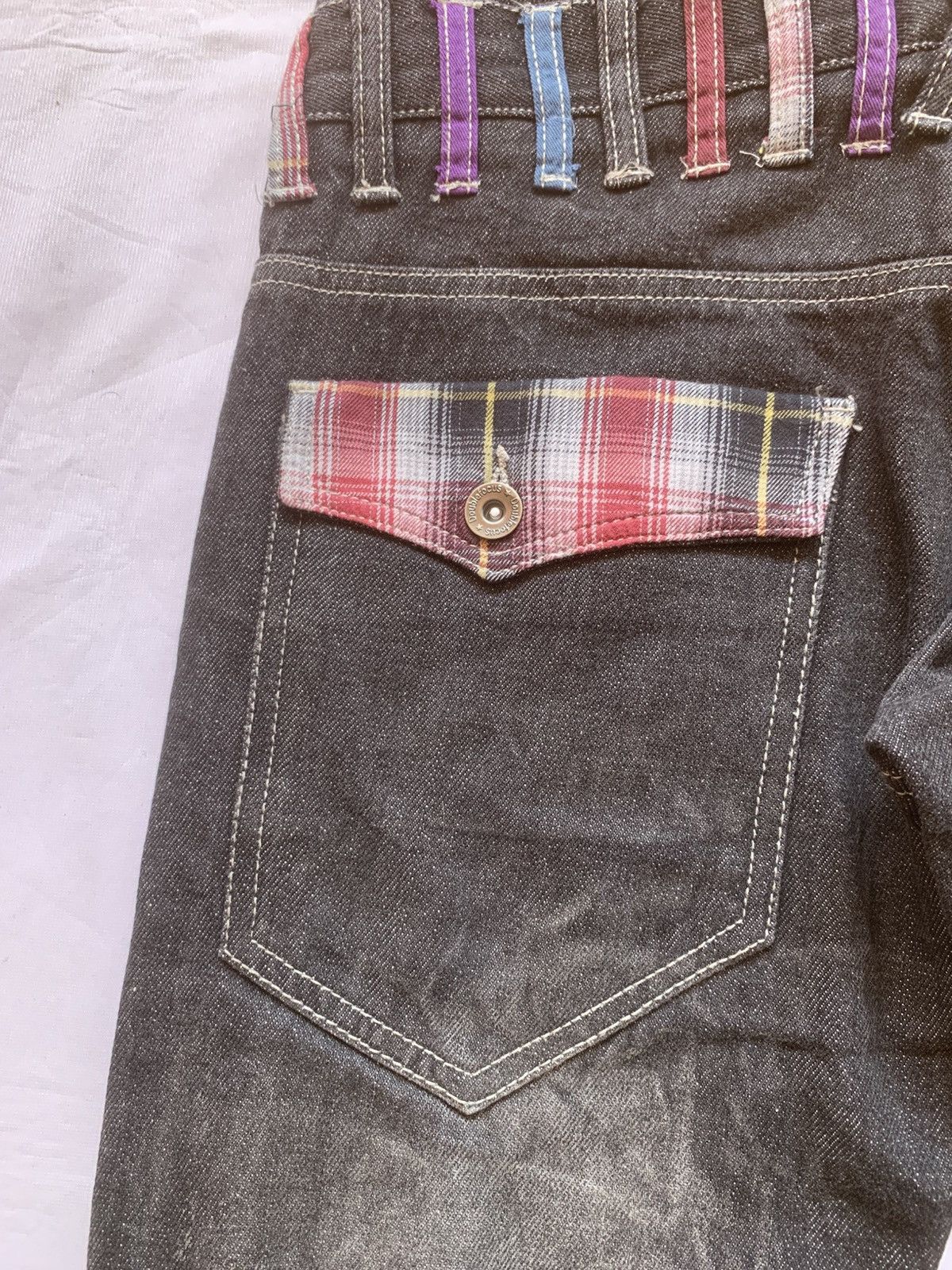 Japanese Brand Y2k Punk Double Focus Double Waist Whisker Bondage Jeans Size US 30 / EU 46 - 18 Thumbnail