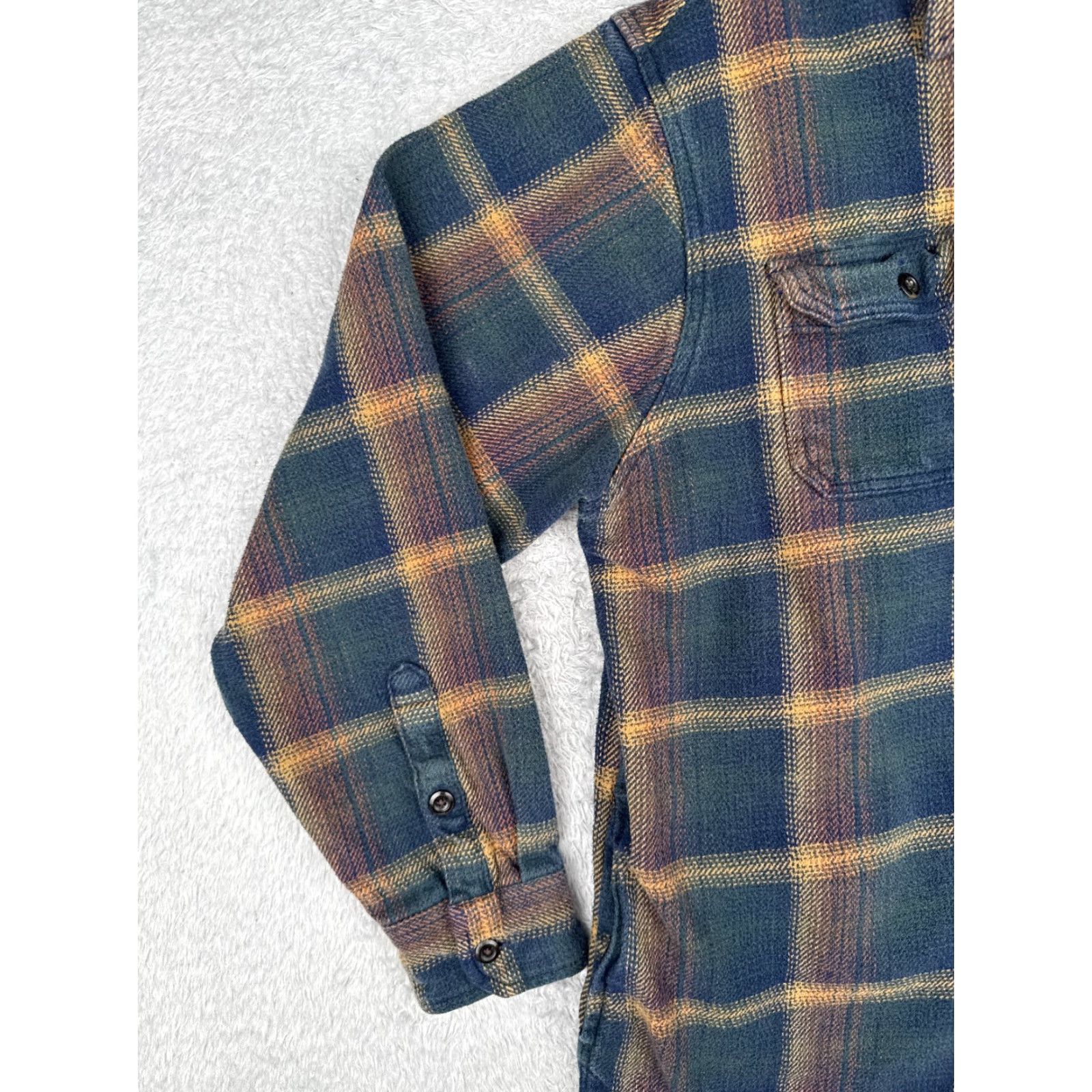 Orvis VINTAGE Orvis Shirt Men Extra Large Blue Green Beige Flannel Button-Up Cotton Plaid Workwear Casual Shirts MMens Size US XL / EU 56 / 4 - 3 Thumbnail