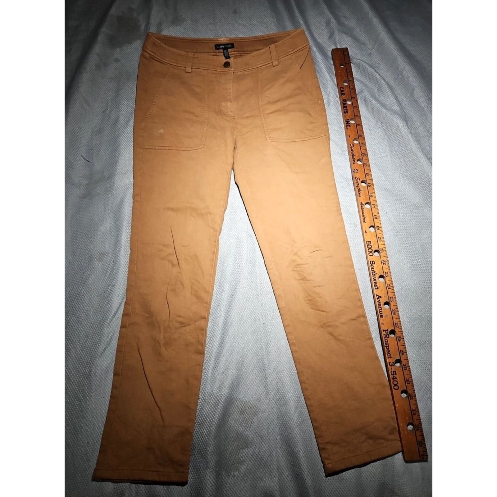 Eileen Fisher VINTAGE Eileen Fisher Jeans Womens Size 6 Beige Pants Denim Organic Cotton Straight Size 28" / US 6 / IT 42 - 2 Thumbnail