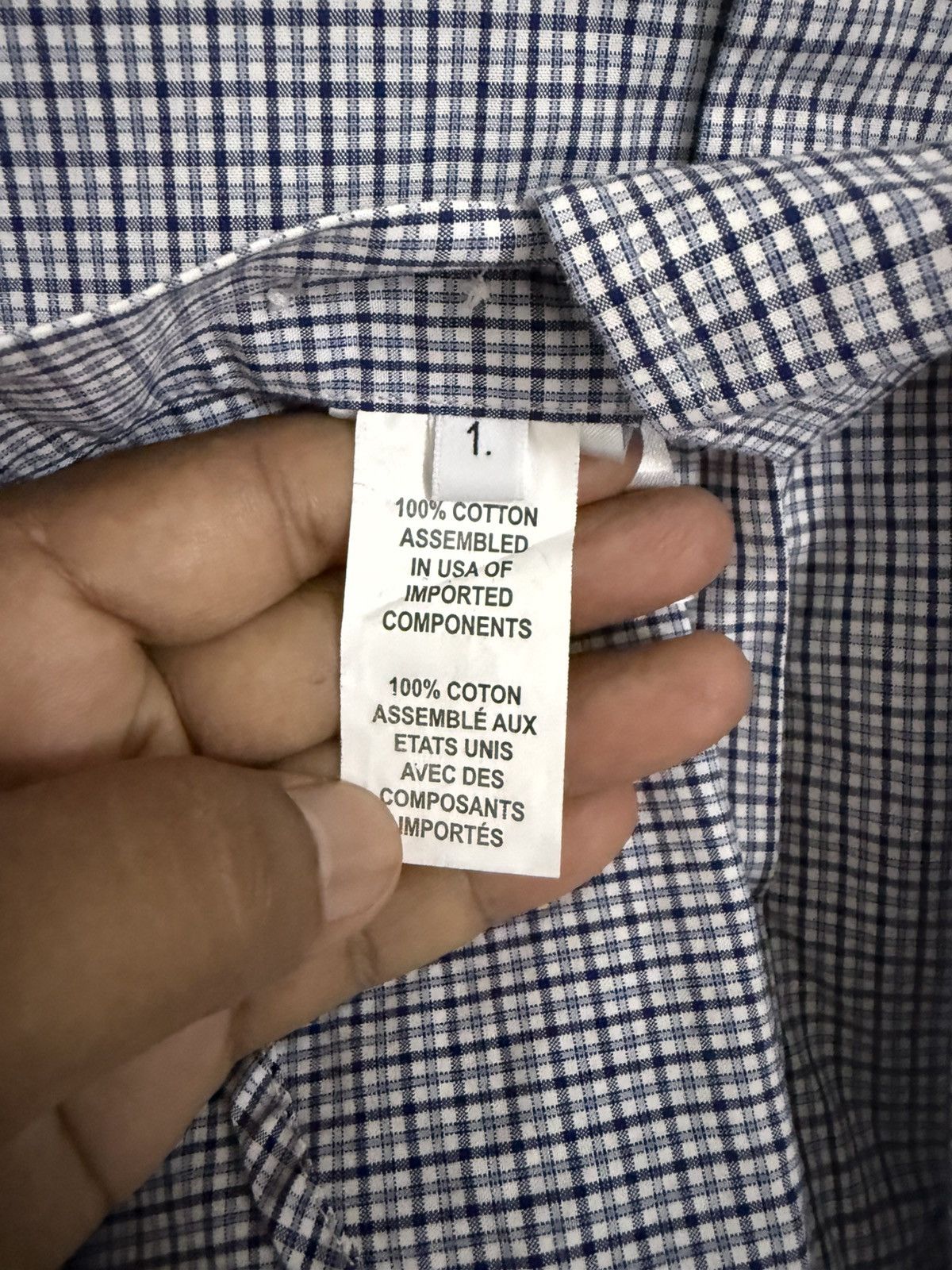 Thom Browne Thom Browne Navy Gingham Button-Down Oxford Shirt Size US S / EU 44-46 / 1 - 6 Thumbnail