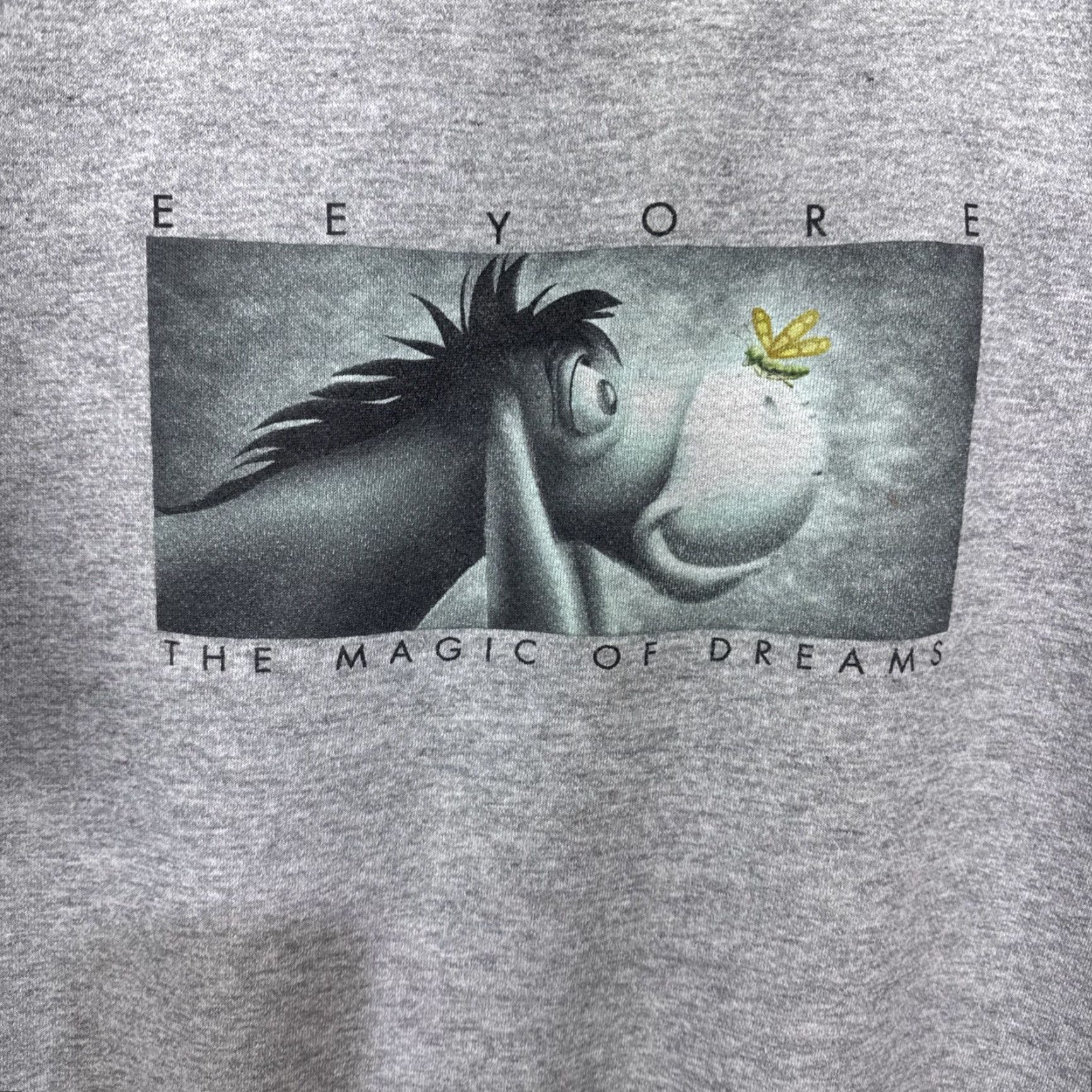 Disney VINTAGE Disney Eeyore Sweatshirt Crewneck Unisex Adults Gray 90s Art Butterfly Cartoon Graphic Print Heavyweight Cotton Polyester Disney Store Size US L / EU 52-54 / 3 - 2 Thumbnail