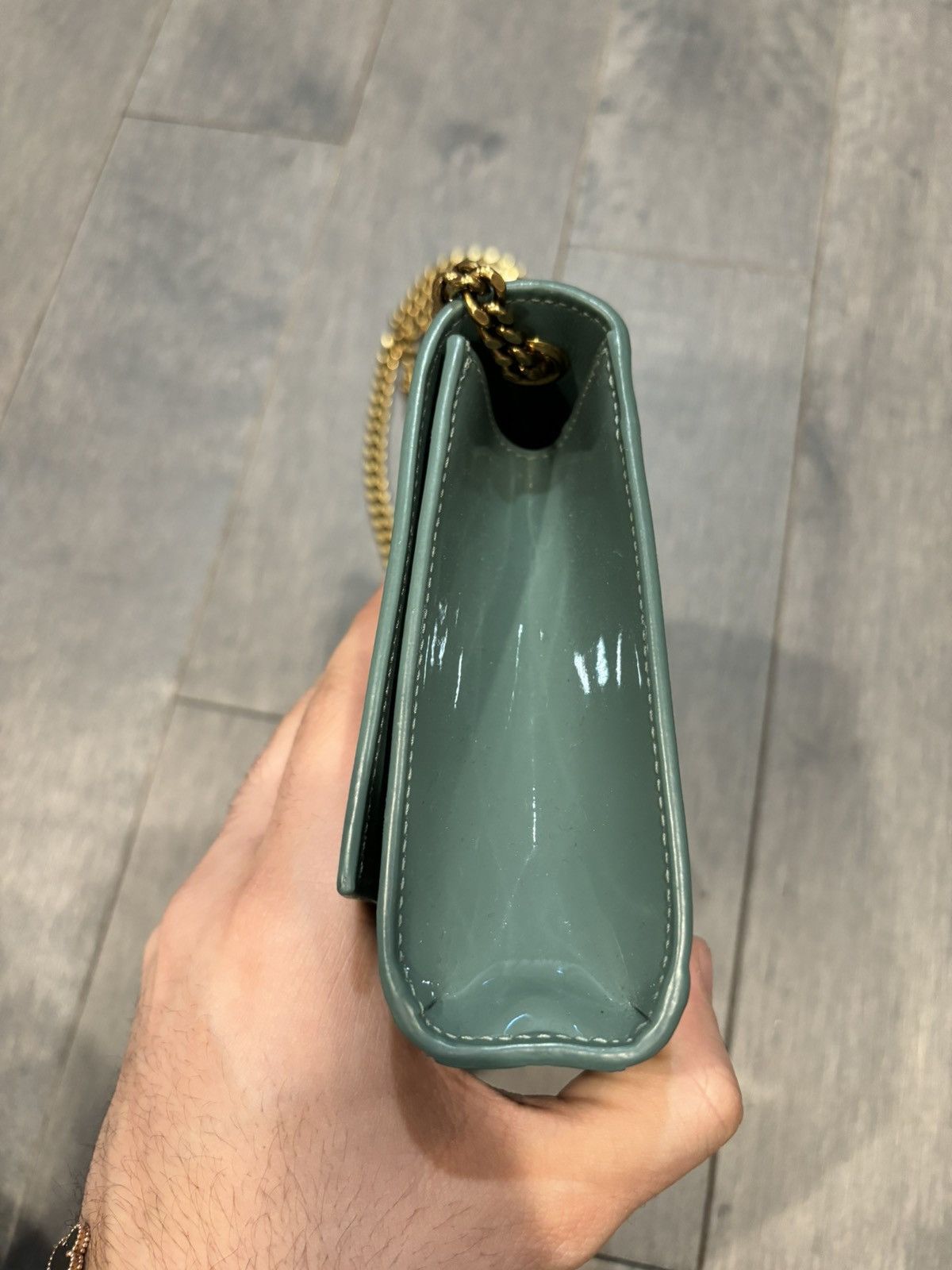 Yves Saint Laurent YSL patent leather clutch bags green Size ONE SIZE - 3 Thumbnail