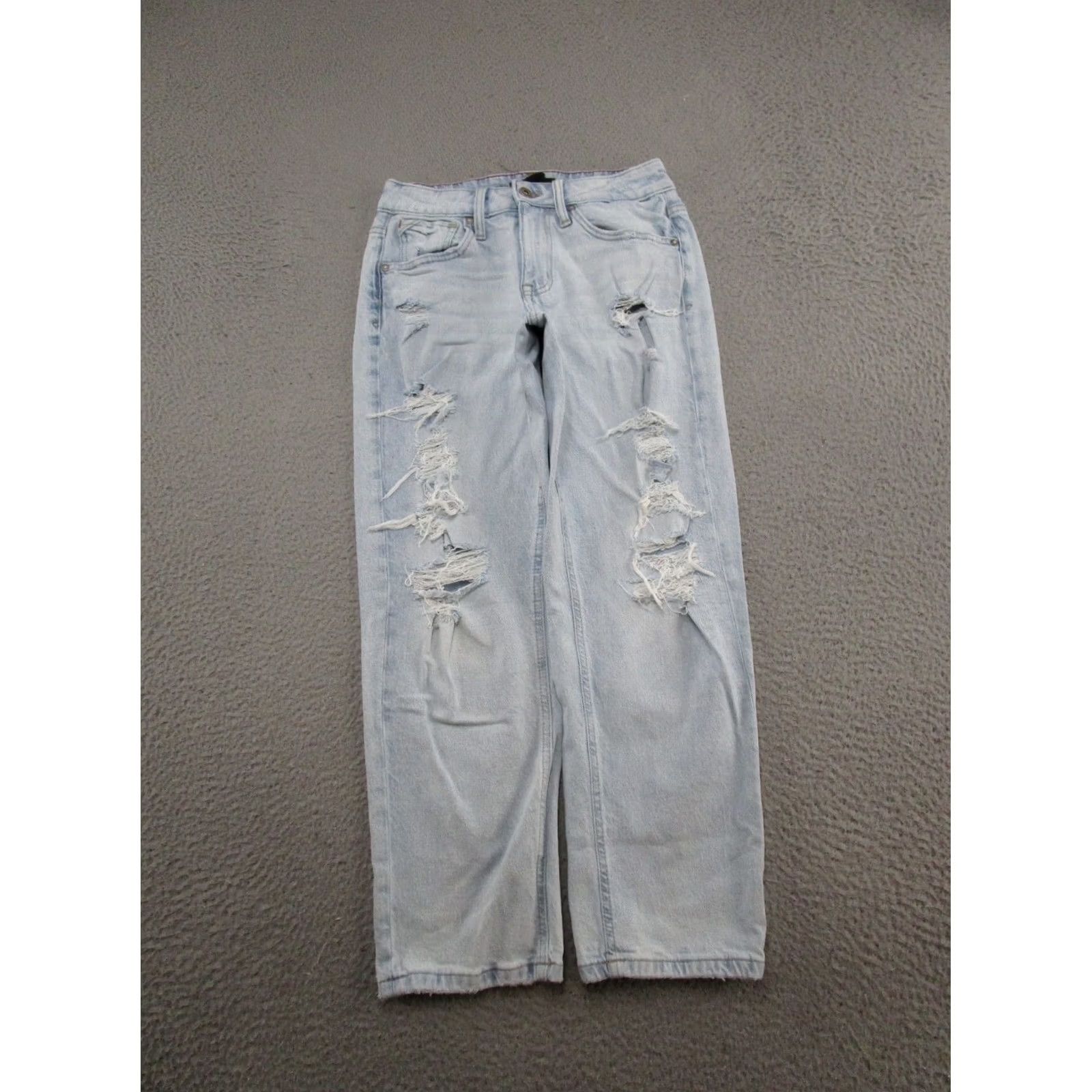 Vintage Maurices Boyfriend Womens 4 Blue Edgely Relaxed Crop Original Fit Mid Rise Size Distressed Size ONE SIZE - 2 Thumbnail