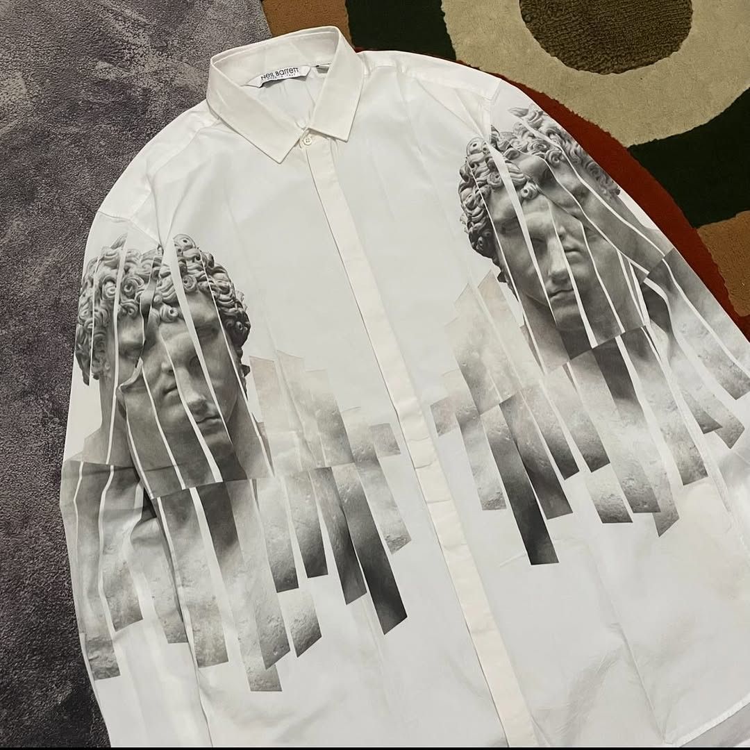 Neil Barrett Neil Barret Long Sleeve Shirt White Size US L / EU 52-54 / 3 - 2 Thumbnail