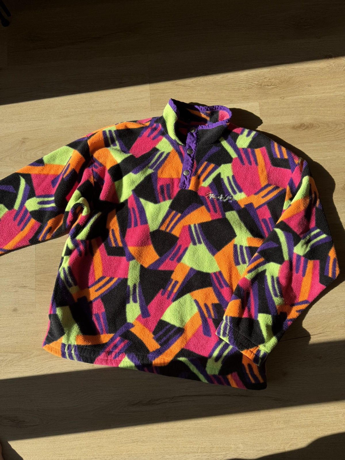 Fila Vintage 90s FILA Magic Line Abstract Fleece Pullover Size US S / EU 44-46 / 1 - 1 Thumbnail