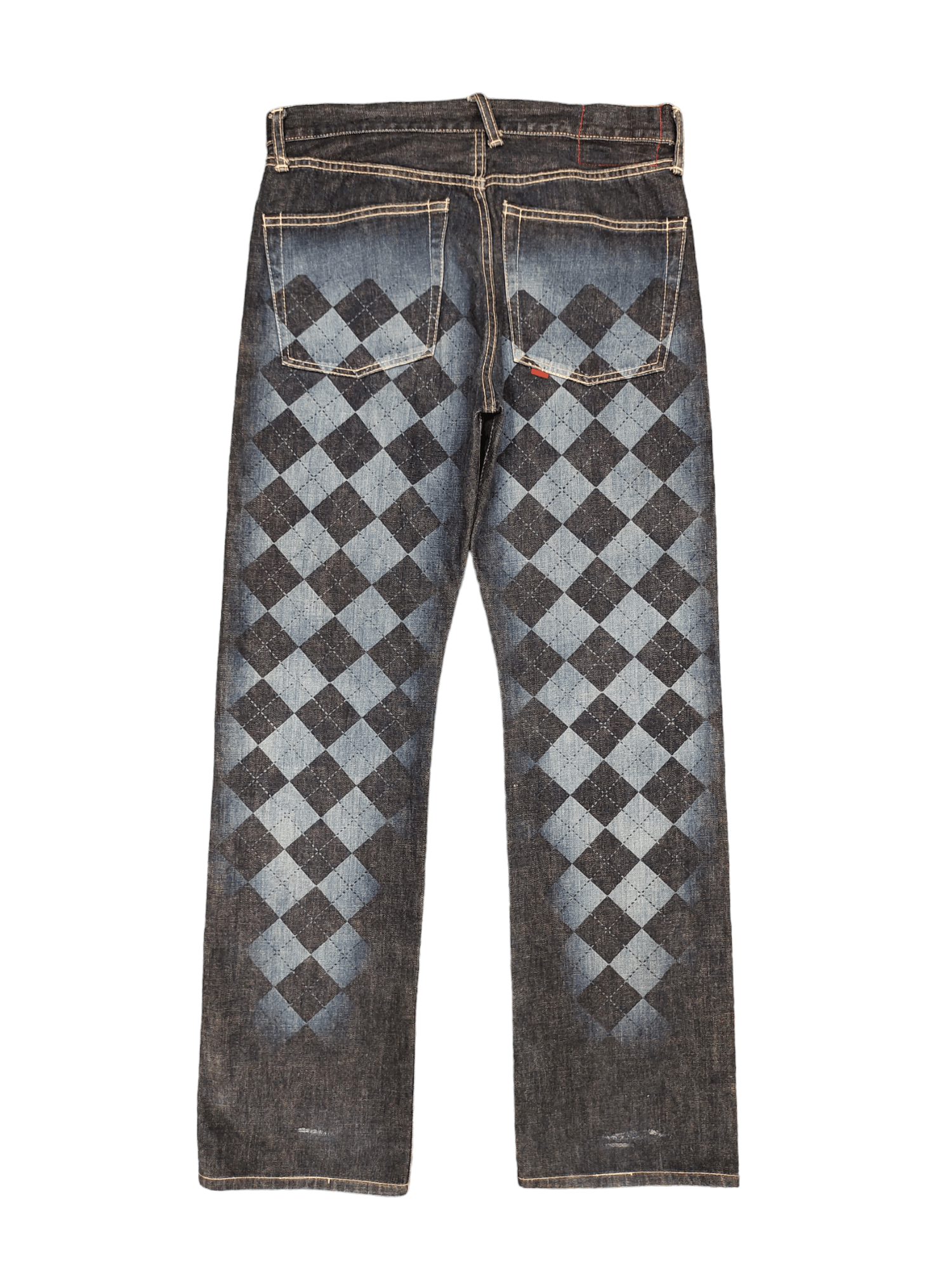 Hysteric Glamour × Undercover Vintage Y2k Byemrt Japan Checkered Plaid Printed Denim Jeans Size US 33 - 10 Thumbnail