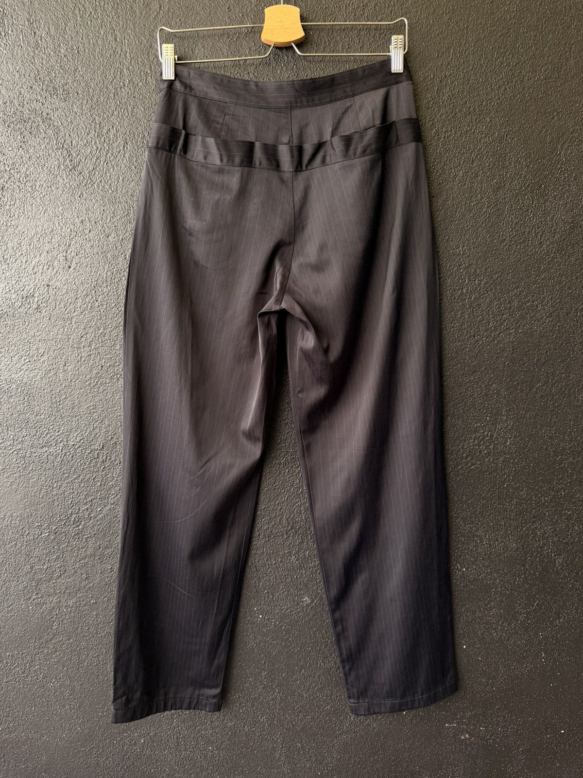 Yohji Yamamoto Yohji Style HIROKO KOSHINO Pinstripe Tapered Wide Pleat pant Size US 29 - 2 Thumbnail