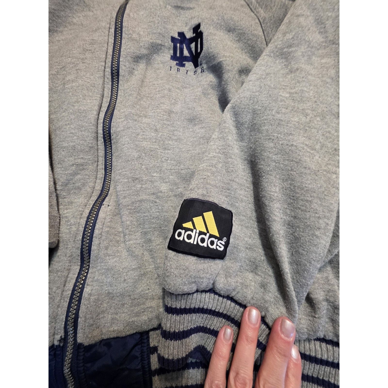 Adidas Vintage Adidas Notre Dame Reversible Jacket Mens L Full Zip Size 40 - 6 Thumbnail