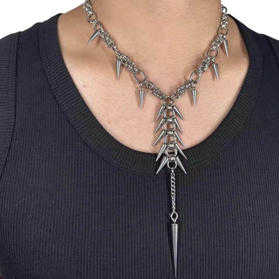 Japanese Brand Punk Grunge Rock Rivet Long Pendant Chain Size ONE SIZE - 3 Thumbnail