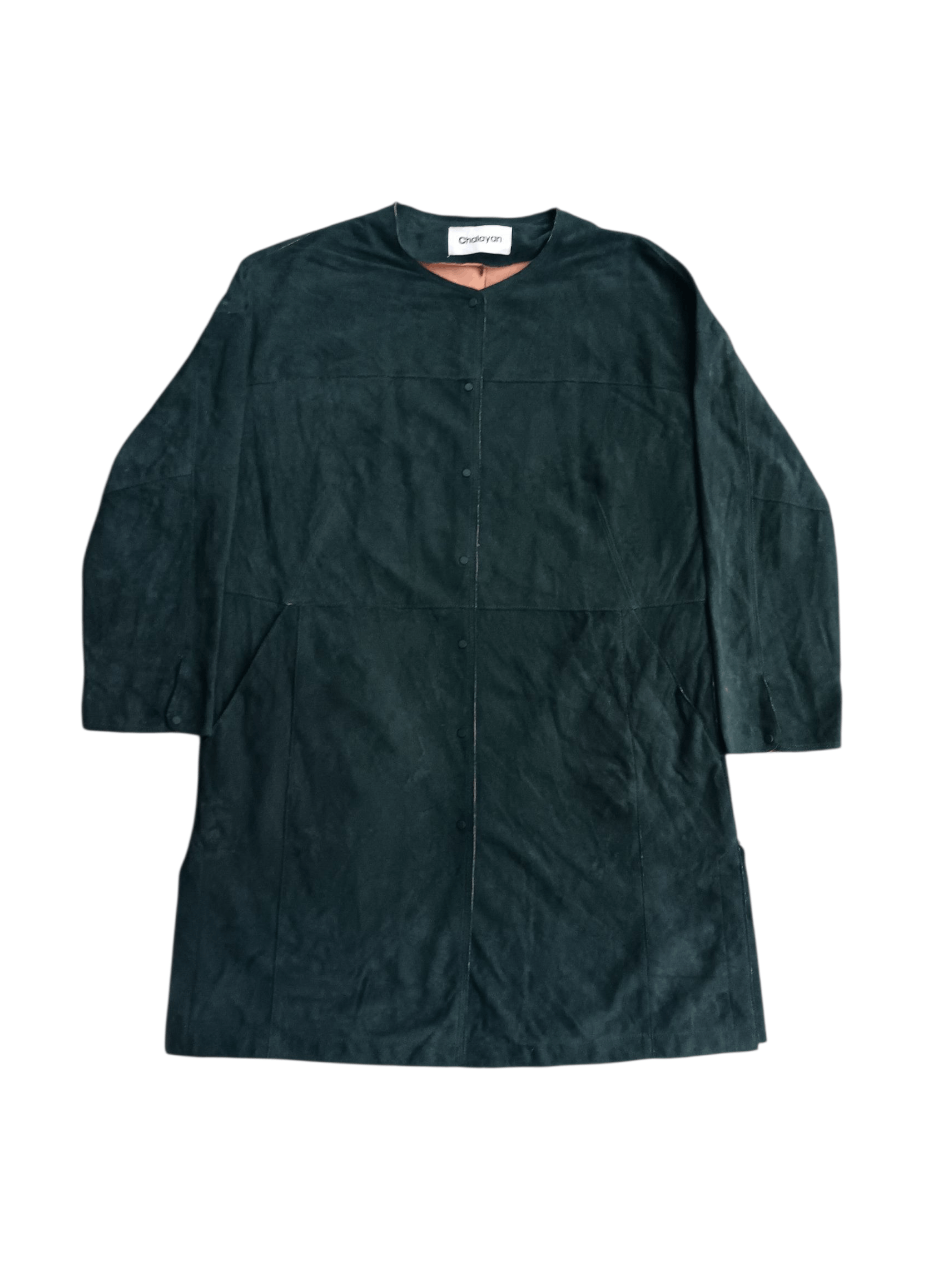 Hussein Chalayan Chalayan by hussein chalayan suede green dress Size L / US 10 / IT 46 - 1 Thumbnail