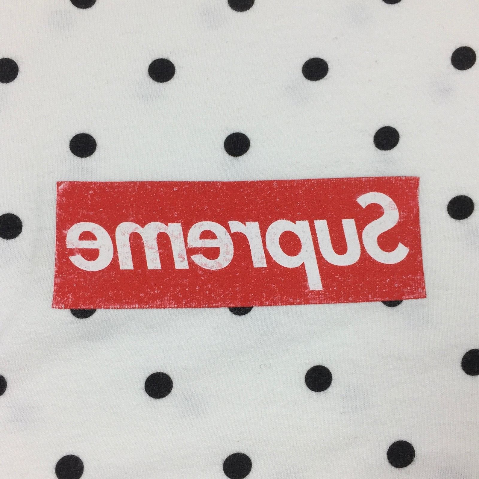 Supreme 2012 Supreme x CDG Polka Dot White Box Logo Tee Size US L / EU 52-54 / 3 - 4 Thumbnail