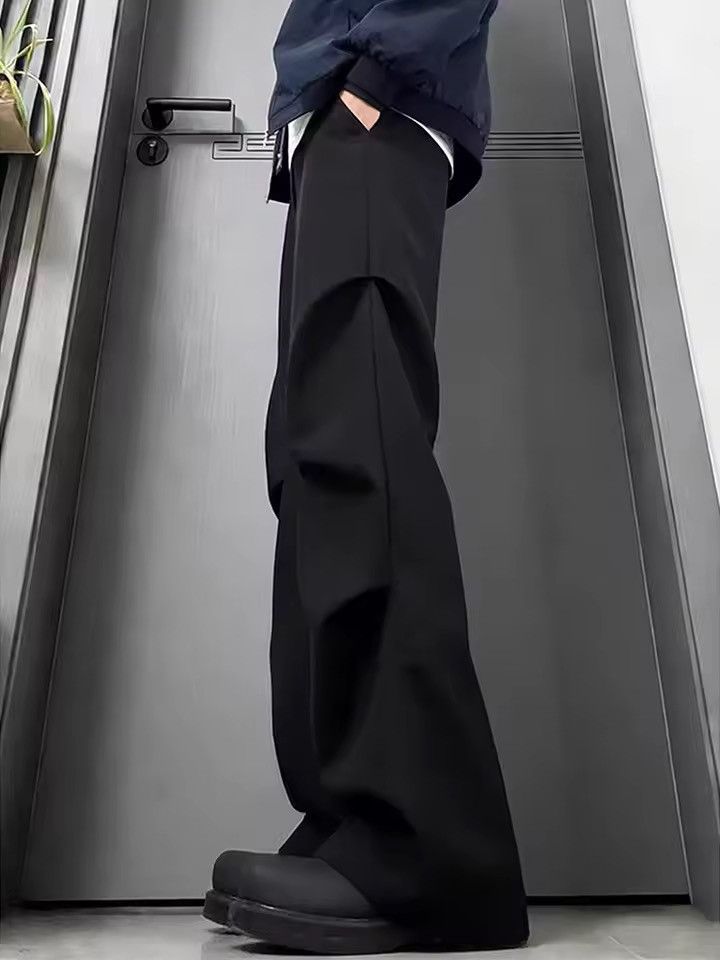 Jean Japanese Black Wide Leg Pleated Trousers Size US 26 / EU 42 - 2 Thumbnail