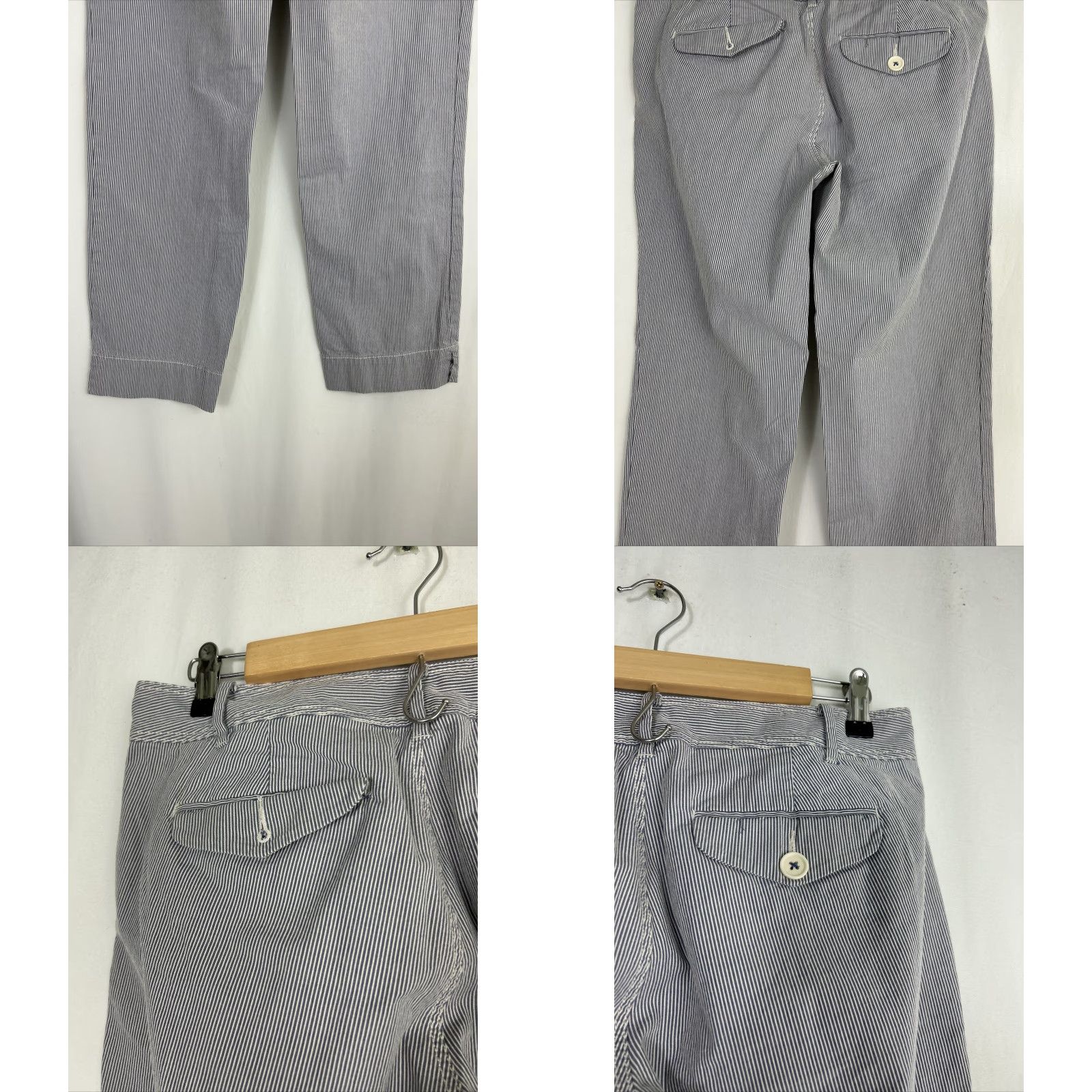Anthropologie Anthropologie Pants Blue White Pinstripe Paper Boy Ankle 31 Womens Regular 31 Blue Pinstripe 90s? Size 24" / US 00 / IT 34 - 8 Thumbnail