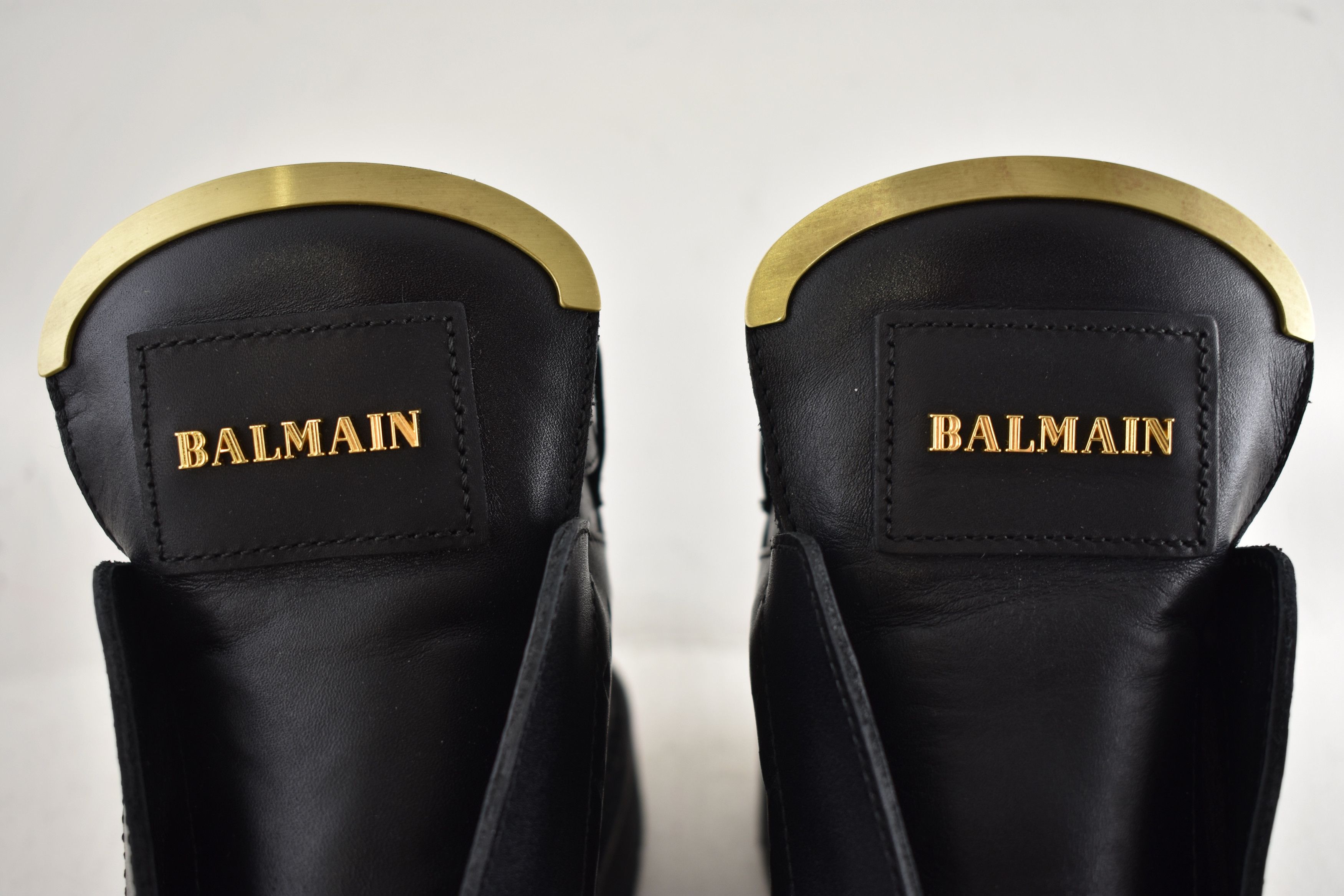Balmain King Taiga Ranger Leather Perforated Gold Biker Moto Boot 36 Size US 6 / IT 36 - 8 Thumbnail
