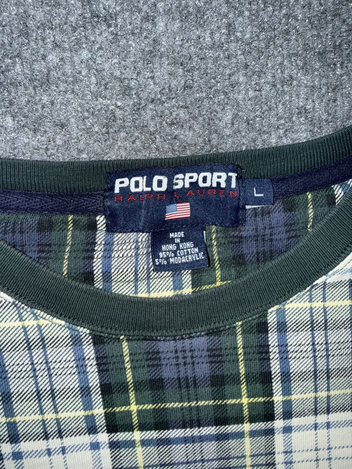 Polo Ralph Lauren Vintage Polo Sport Ralph Lauren Plaid Sweatshirt Size US L / EU 52-54 / 3 - 4 Thumbnail