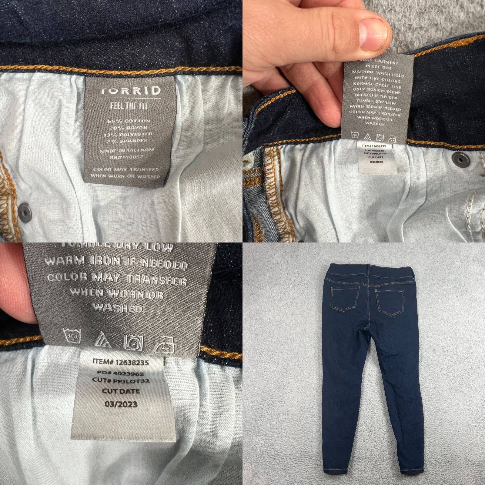 Torrid Torrid Jeans Women’s 12 Blue Cotton Denim Jegging 5-Pocket Regular Stretch Size 34" / US 12 / IT 48 - 8 Thumbnail