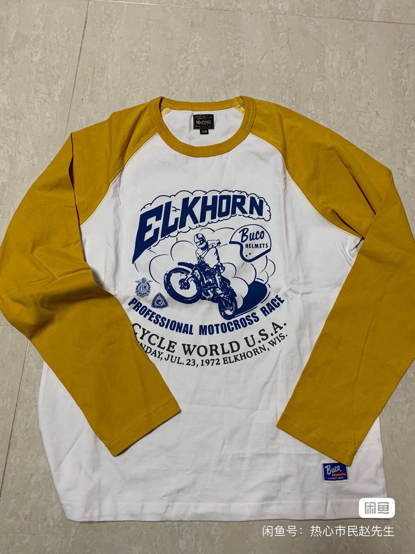 Buco Buco Long-Sleeve White Yellow T-Shirt Size US M / EU 48-50 / 2 - 1 Thumbnail
