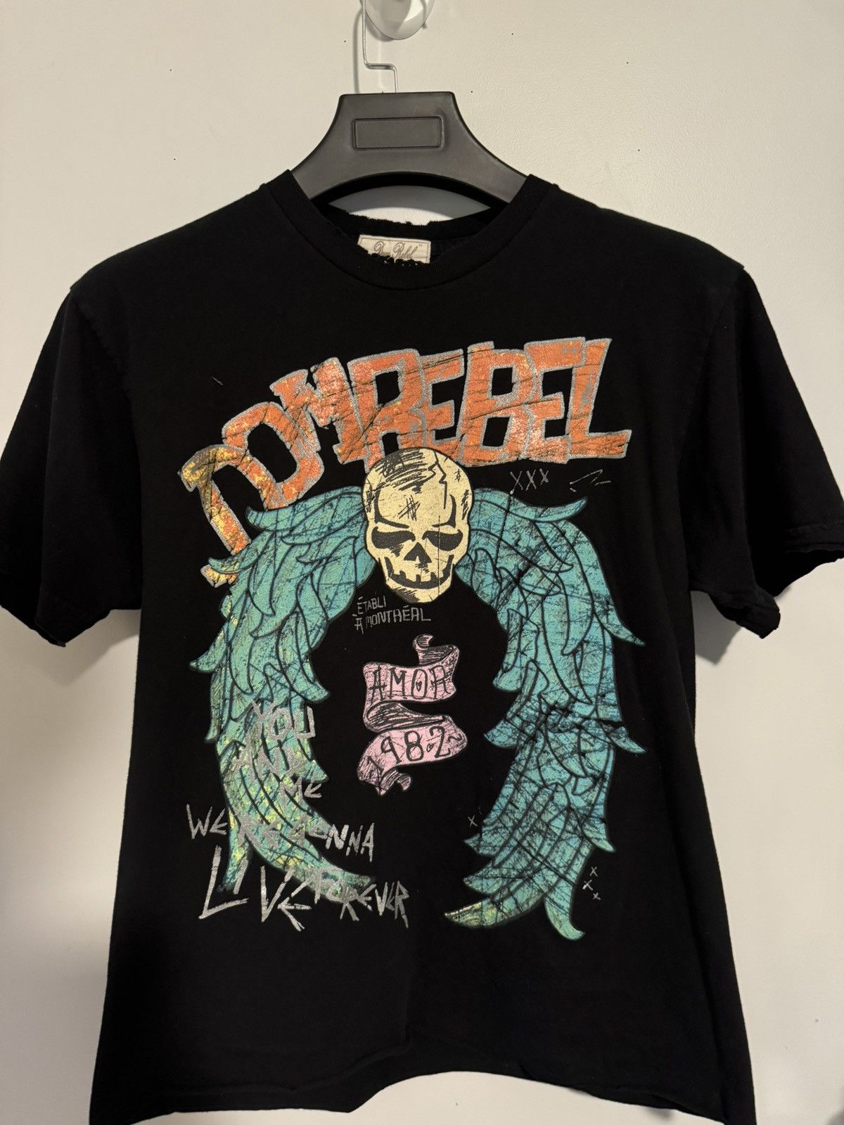 DOMREBEL Dom Rebel Amor 1982 “Live Forever” Distressed Tee Size US M / EU 48-50 / 2 - 1 Thumbnail