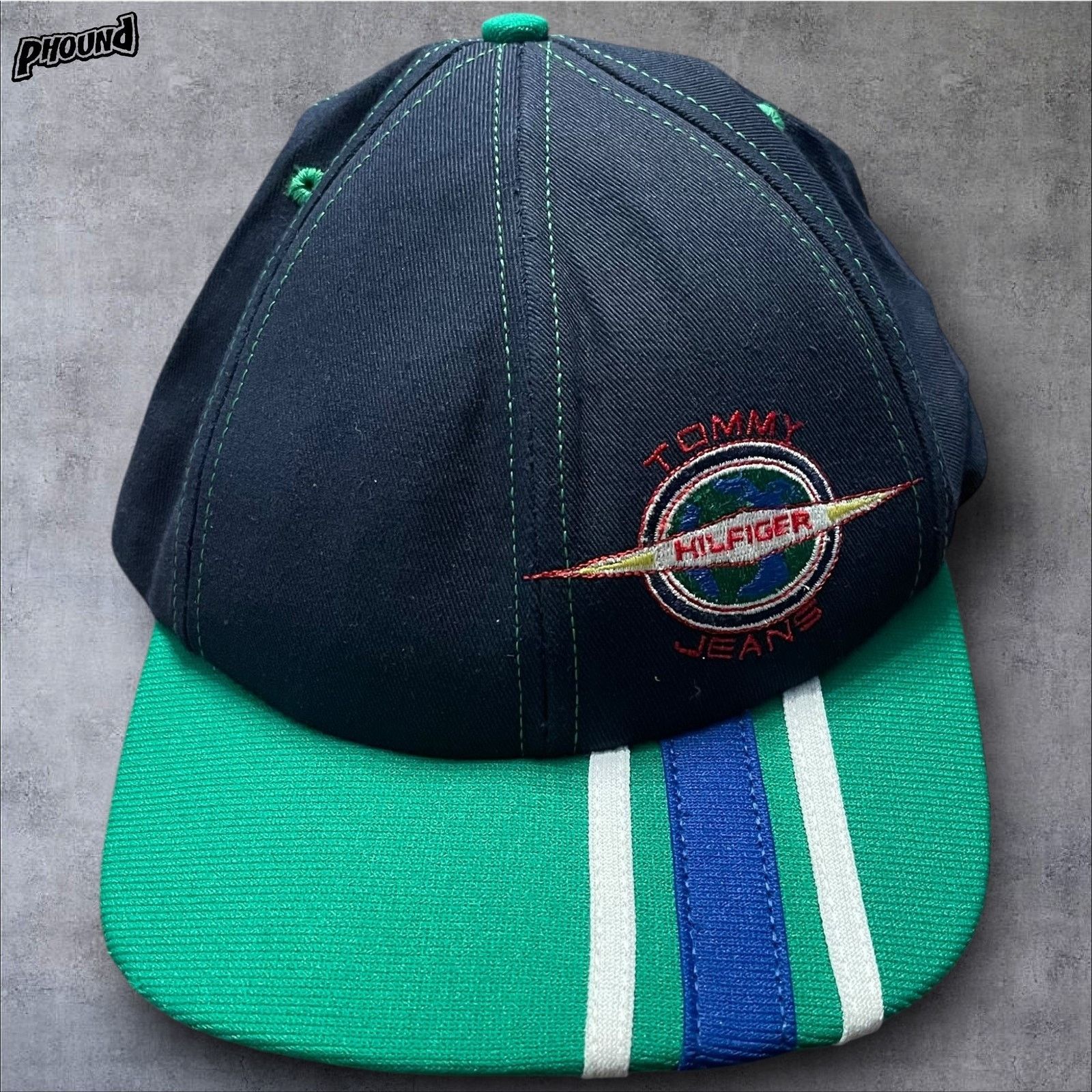 Tommy Hilfiger Tommy Hilfiger Hat Cap Strap Back Embroidered Globe Jeans Size ONE SIZE - 1 Thumbnail
