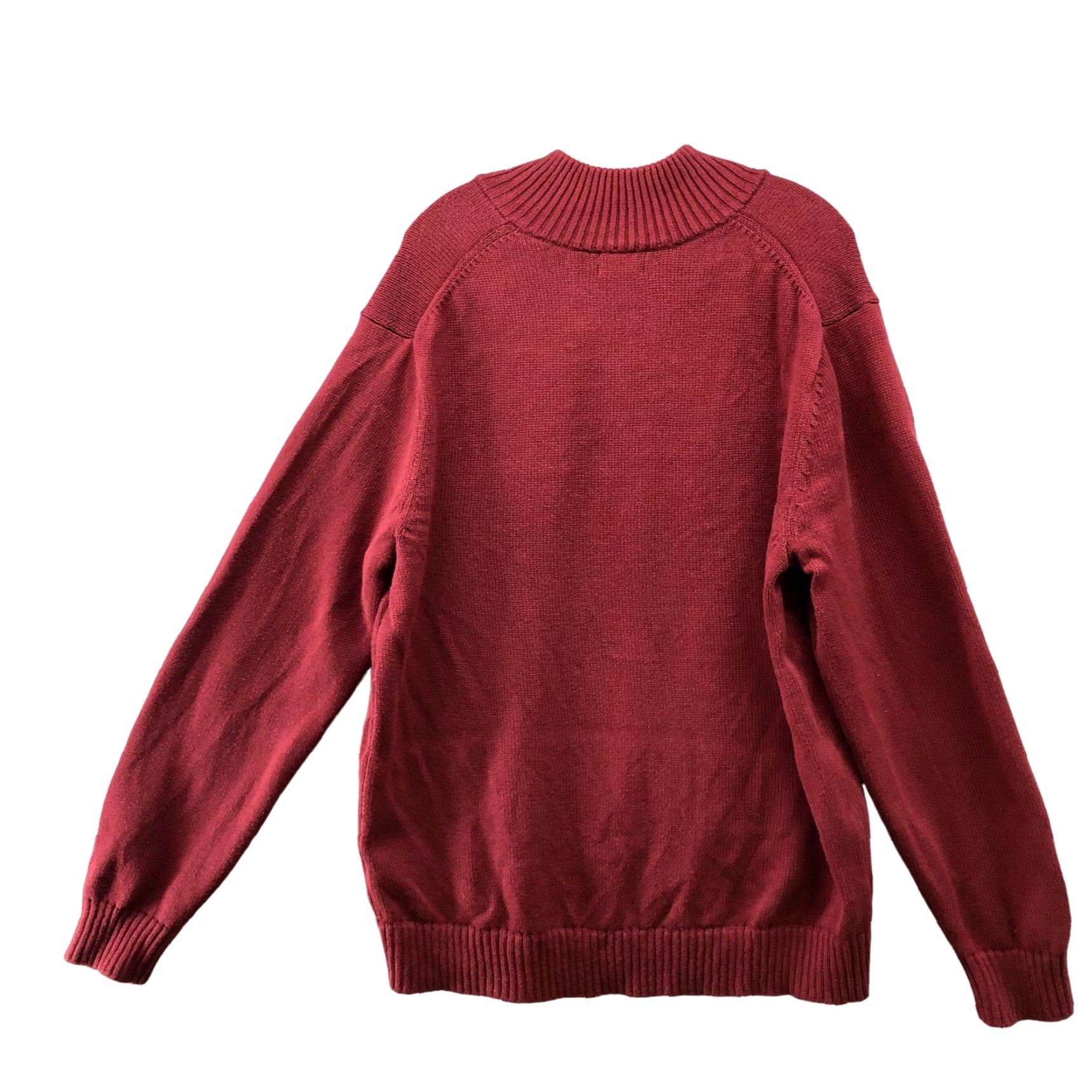 Vintage L.L. Bean Sweater Mens XL Wine Red 1/4 Zip Cotton Thick Knit Pullover Winter Size US XL / EU 56 / 4 - 2 Thumbnail