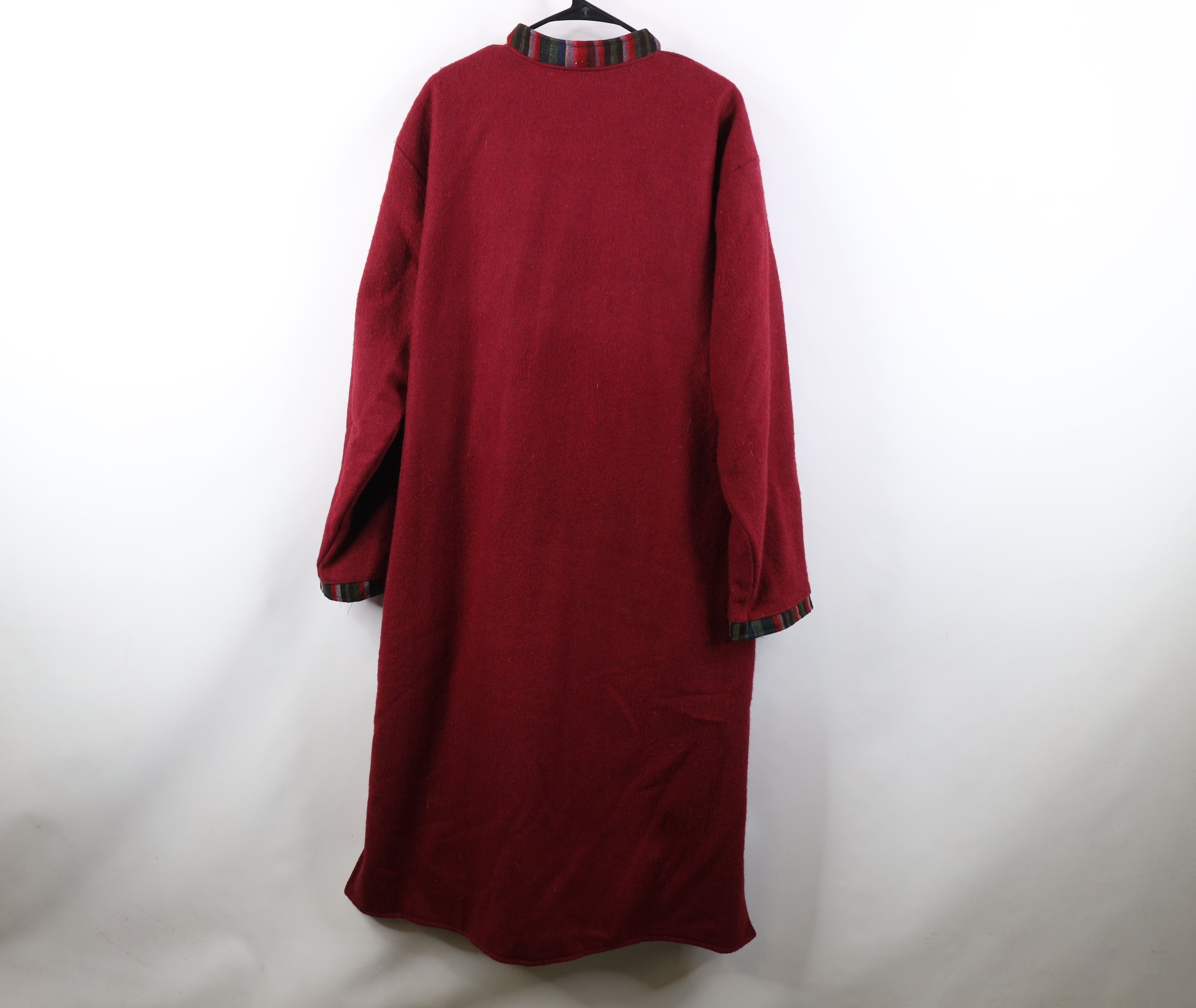 Vintage Vintage 90s Streetwear Nepal Oriental Wool Coat Jacket Red Size US XL / EU 56 / 4 - 13 Thumbnail