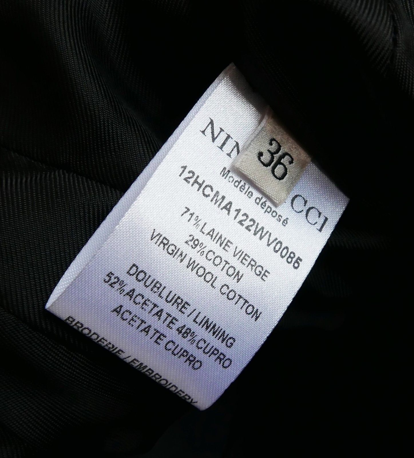 Nina Ricci Nina Ricci Fall 2012 Black Bead Embellished Hourglass Coat Size XS / US 0-2 / IT 36-38 - 10 Thumbnail