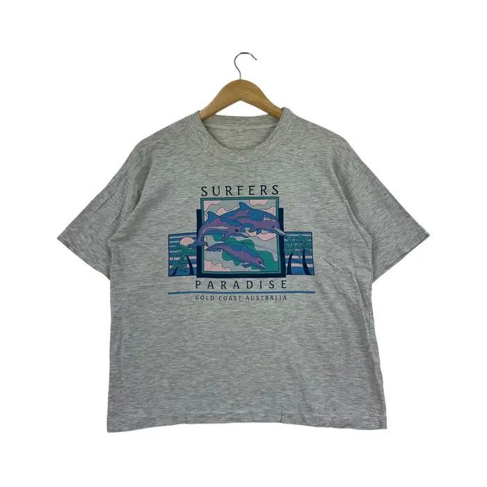 Vintage Vintage SURFER PARADISE DOLPHIN Gold Coast Tee Shirt Size L / US 10 / IT 46 - 1 Thumbnail