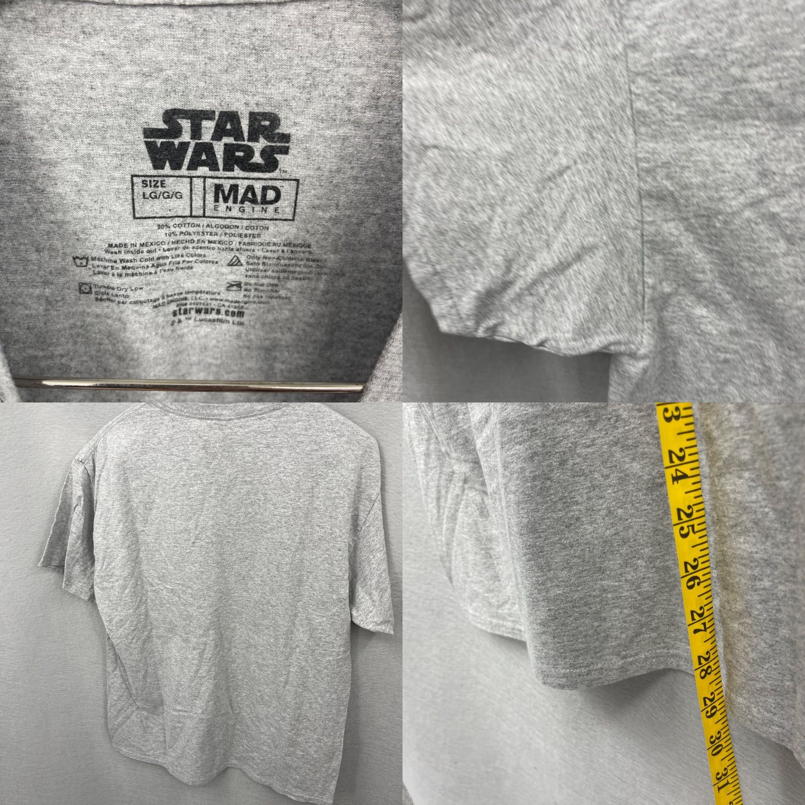 Vintage VINTAGE Star Wars Chewbacca T-Shirt Men Large Gray Cotton Jersey Logo Graphic 90s Streetwear Size US L / EU 52-54 / 3 - 8 Thumbnail