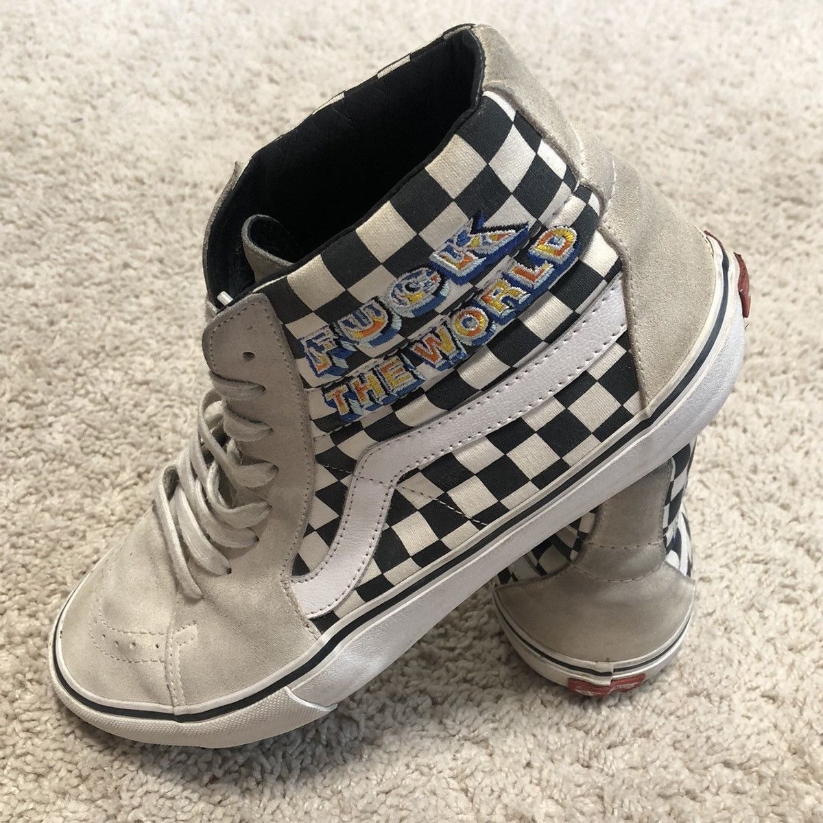 Supreme × Vans Supreme x Vans FTW Fuck the World Sk8-Hi Worn Size US 12 / EU 45 - 1 Thumbnail