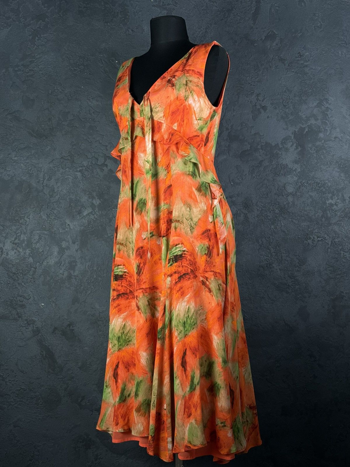 Max Mara Max Mara Studio Silk Midi Dress Floral Print Size XL / US 12-14 / IT 48-50 - 1 Thumbnail