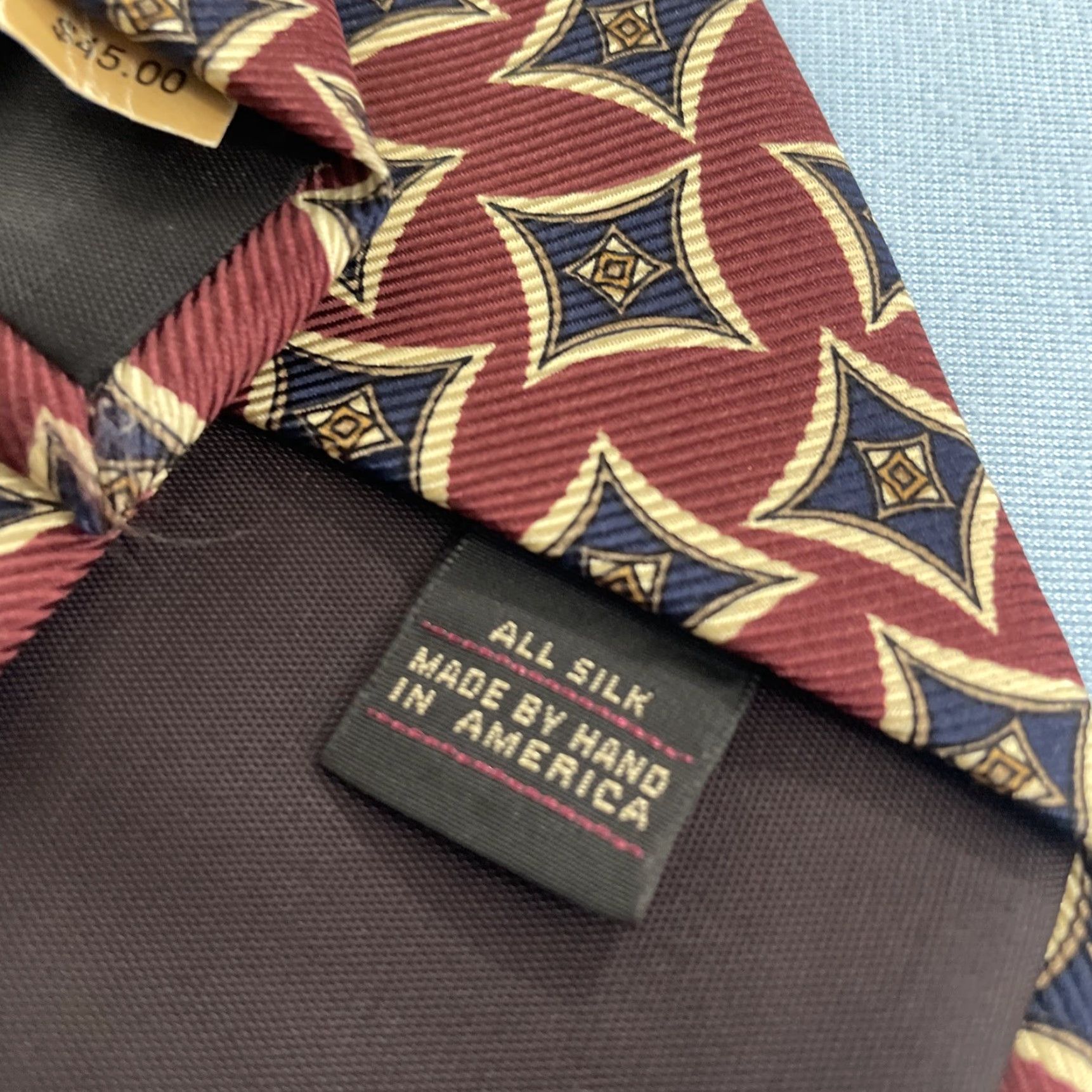 Vintage VINTAGE Ferrel Reed Tie 59" Silk STAR Red Gold Wide Neck 4x59" USA NWT Flaw Mens Size ONE SIZE - 6 Thumbnail