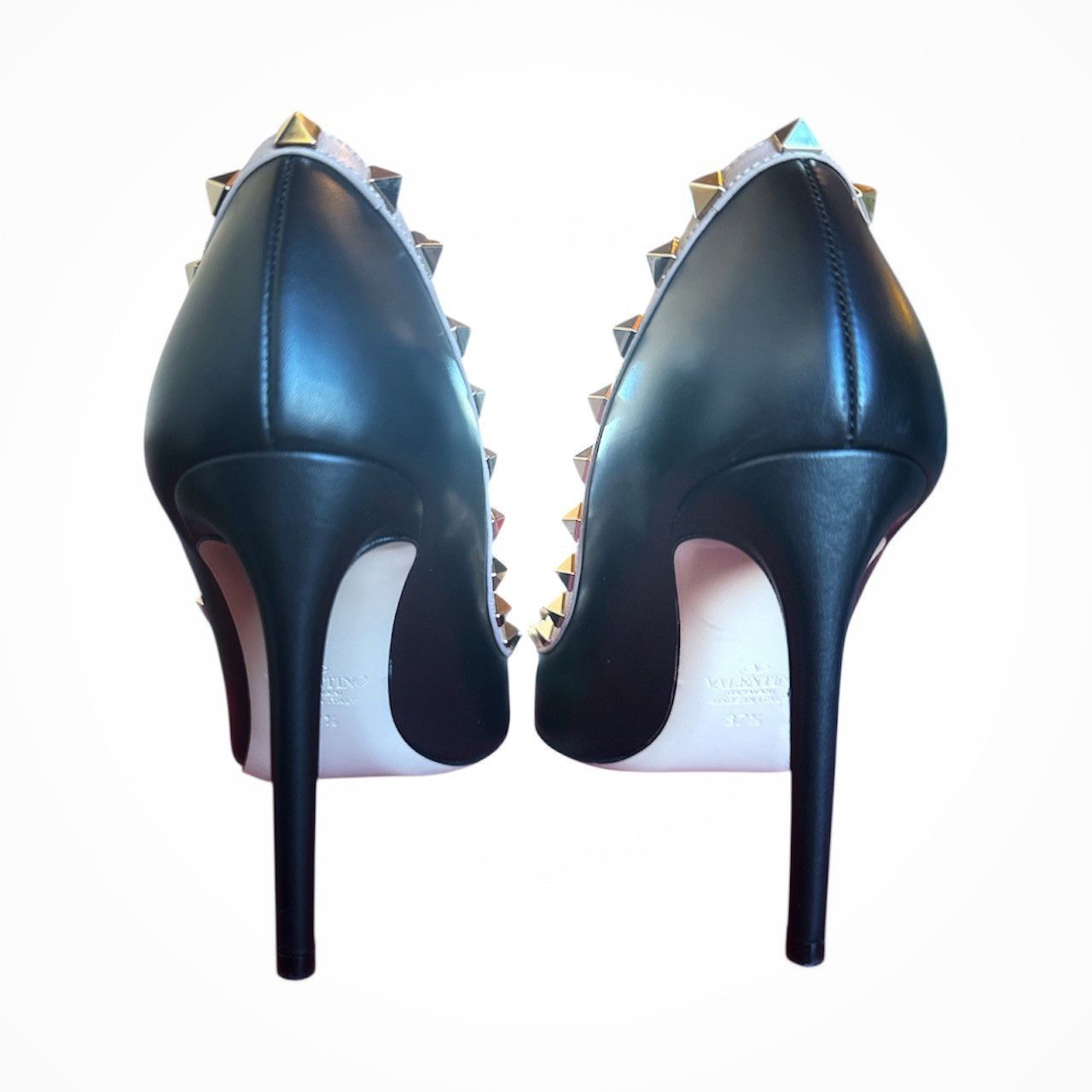 Valentino VALENTINO GARAVANI Rockstud Pointed Heel EU 37.5/7.5 Black Size US 7.5 / IT 37.5 - 4 Thumbnail