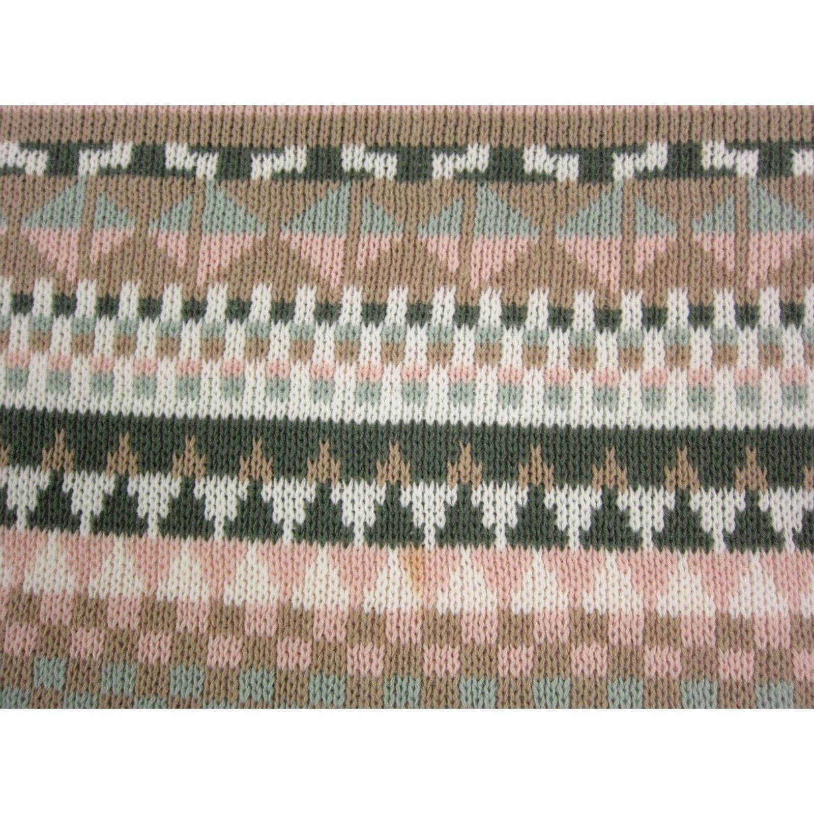 Vintage VINTAGE Christopher & Banks Sweater Womens Medium Green Pink Fair Isle Diamond 80s USA Size M / US 6-8 / IT 42-44 - 3 Thumbnail