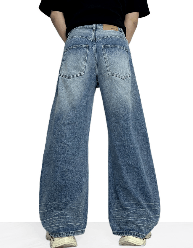 Jean American washed raw edge whisker casual scimitar jeans Size US 32 / EU 48 - 3 Thumbnail