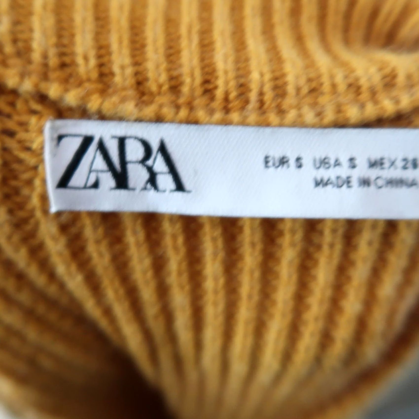 Zara Zara Mustard Yellow Knit Midi Sweater Dress S Women Size S / US 4 / IT 40 - 5 Thumbnail