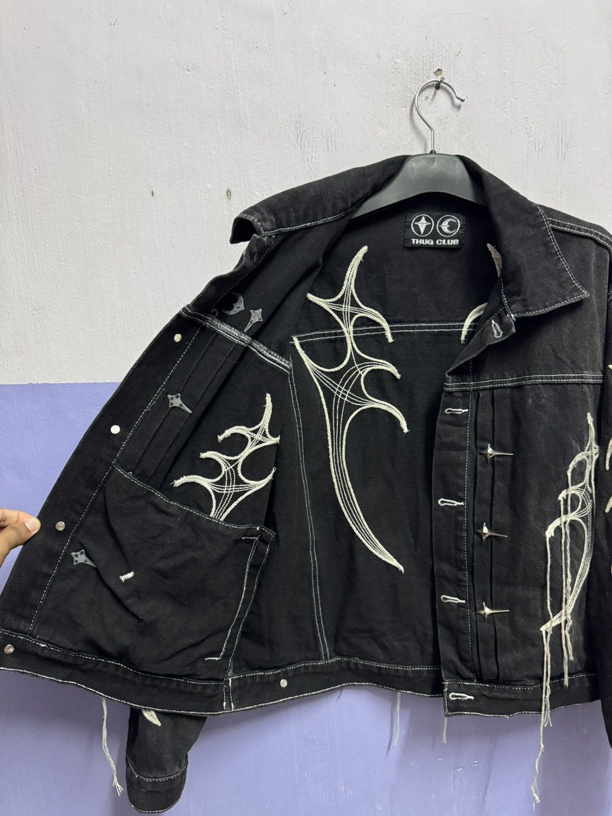 Thug Club THUG CLUB FW23 Black Denim Jacket with Iconic TC Logo Unisex Size US M / EU 48-50 / 2 - 20 Thumbnail