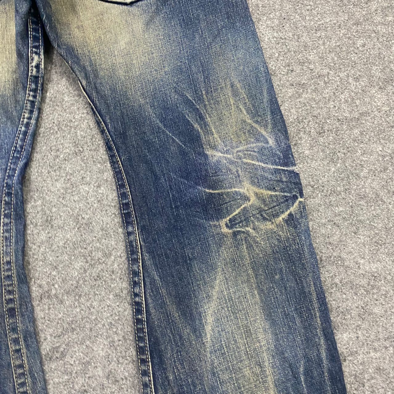 If Six Was Nine 💥Flare💥Vintage Rattle Trap Acid Wash Distressed Denim Size US 30 / EU 46 - 16 Thumbnail