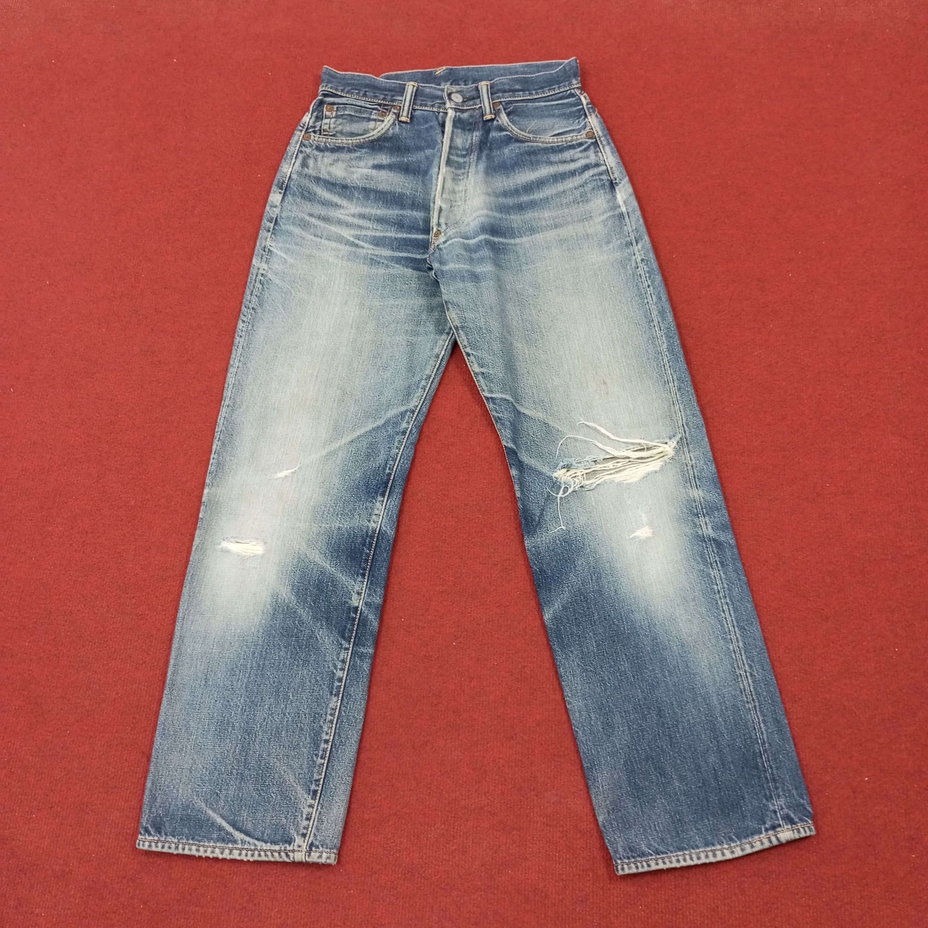 Evisu × Japanese Brand × Vintage Evisu Japanese Fashion Style Custom Daicock Distressed Jeans Size US 27 - 4 Thumbnail