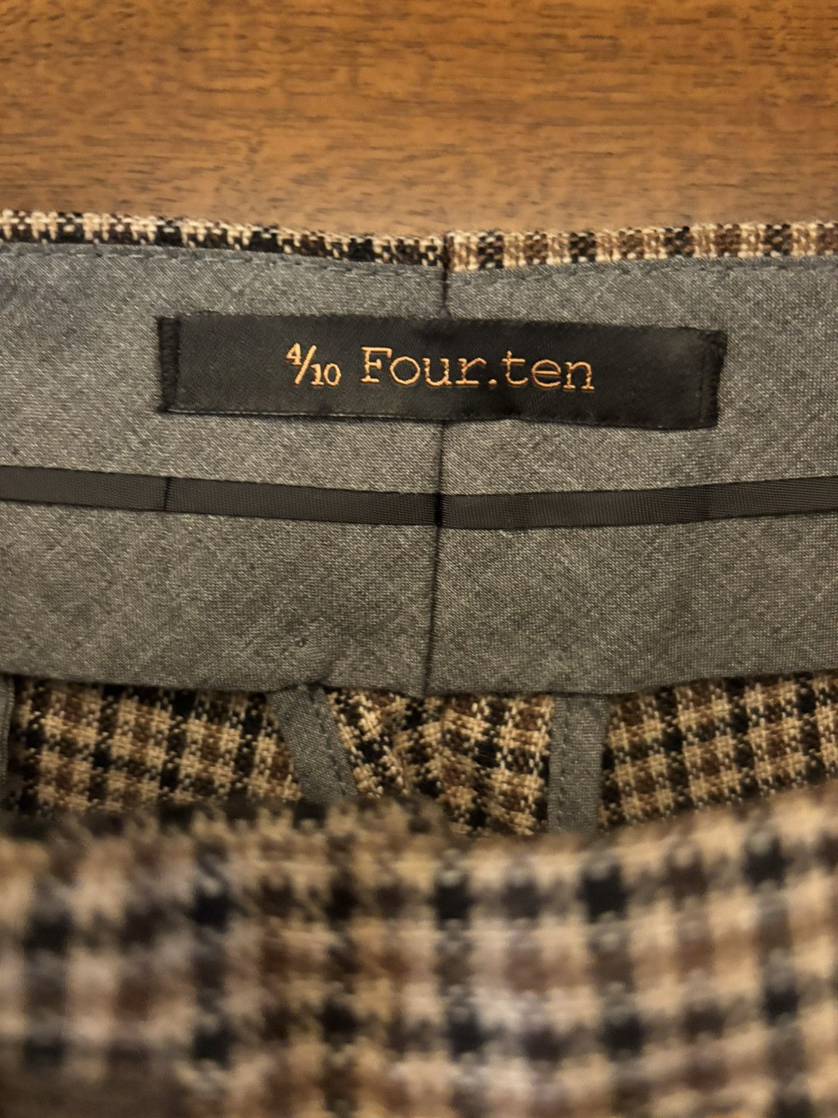 Boglioli Brand: Briglia 1949, wool brown checkered trouser Size 38R - 5 Thumbnail