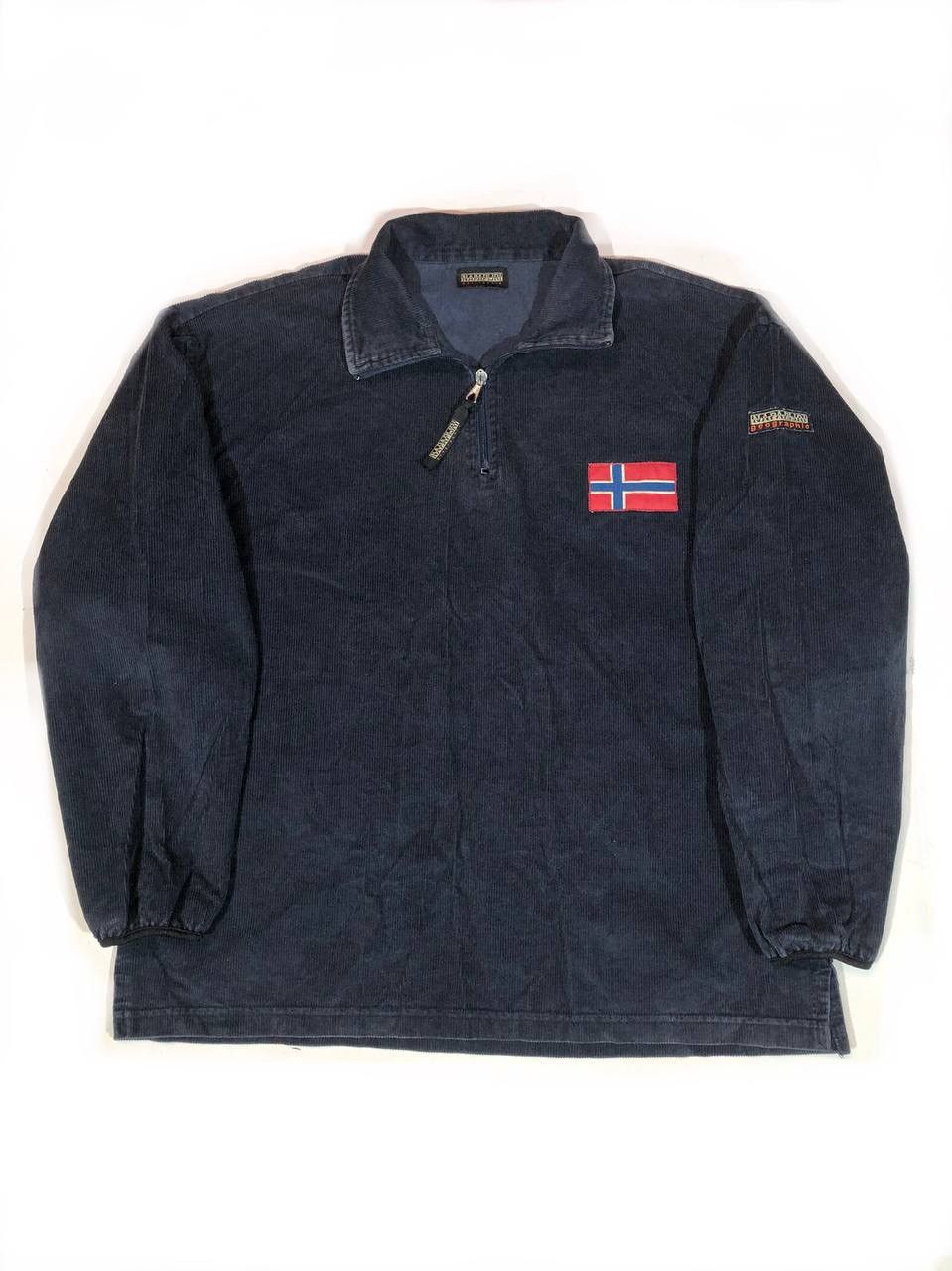 Napapijri × Vintage Napapijri Vintage Zip Velvet Hoodie Size US L / EU 52-54 / 3 - 1 Thumbnail