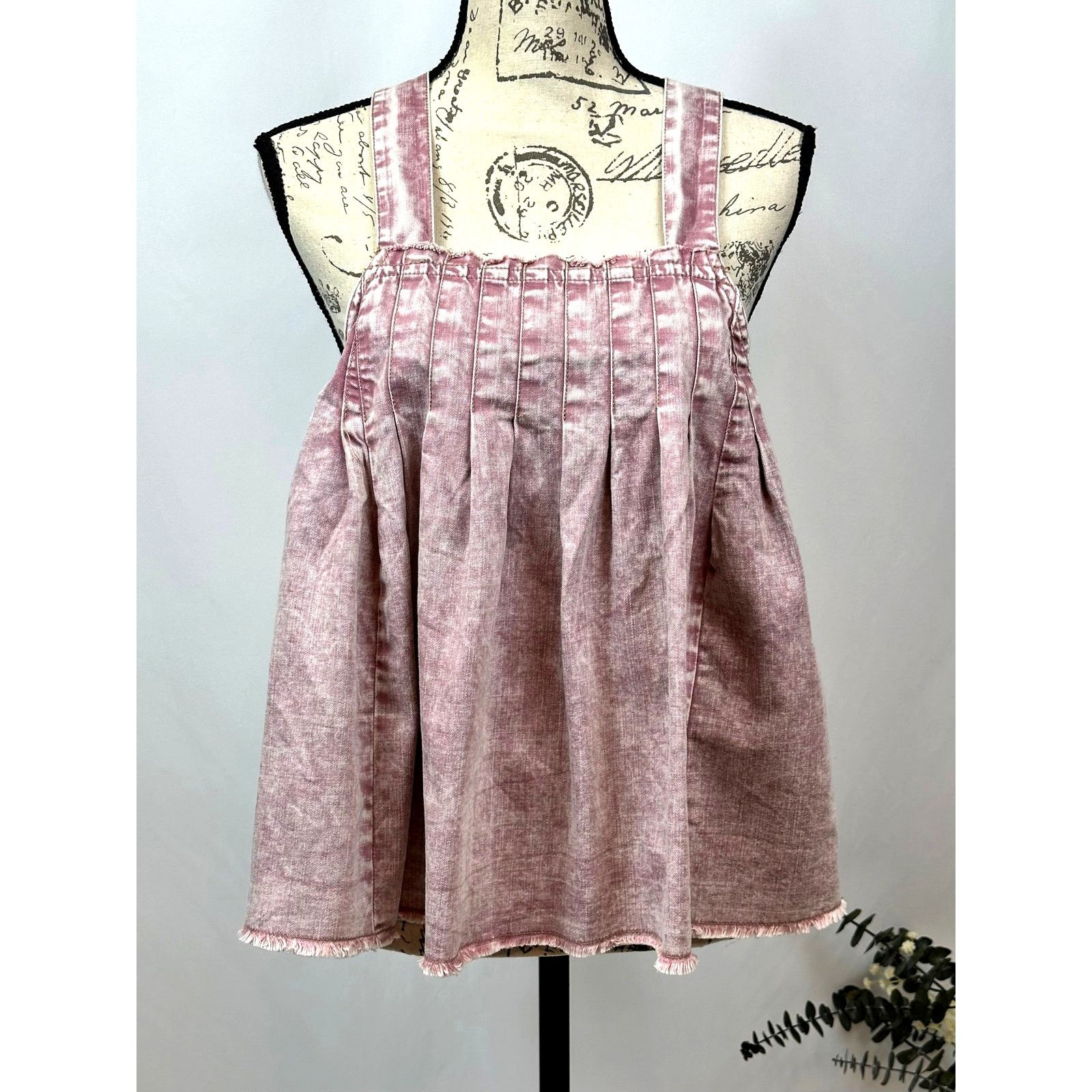 Free People Free People Marina Denim Babydoll Crop Top Purple XL Size XL / US 12-14 / IT 48-50 - 8 Thumbnail