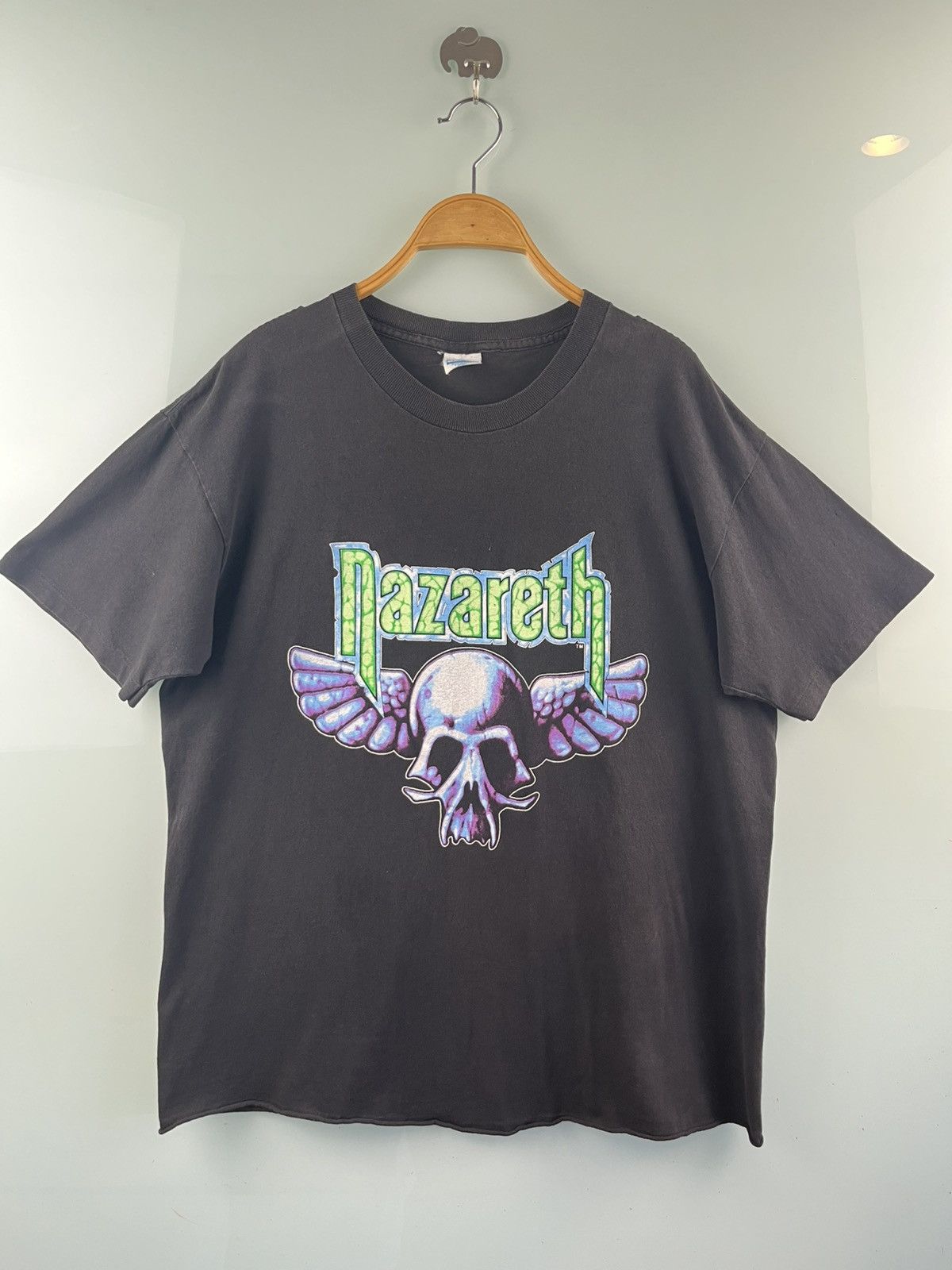 Other vintage 90s Nazareth skull logo T shirt Single stitch Rare Size US XL / EU 56 / 4 - 1 Thumbnail