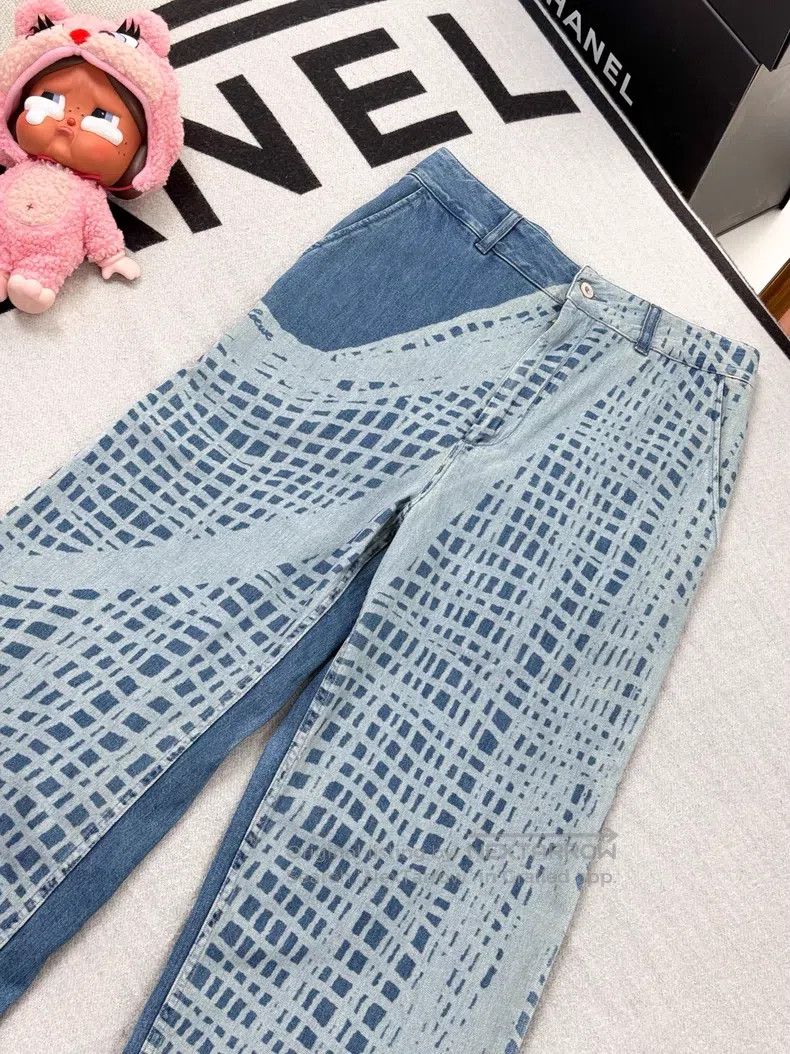 Loewe Loewe Blue Plaid Denim Jeans Size 24" / US 00 / IT 34 - 3 Thumbnail