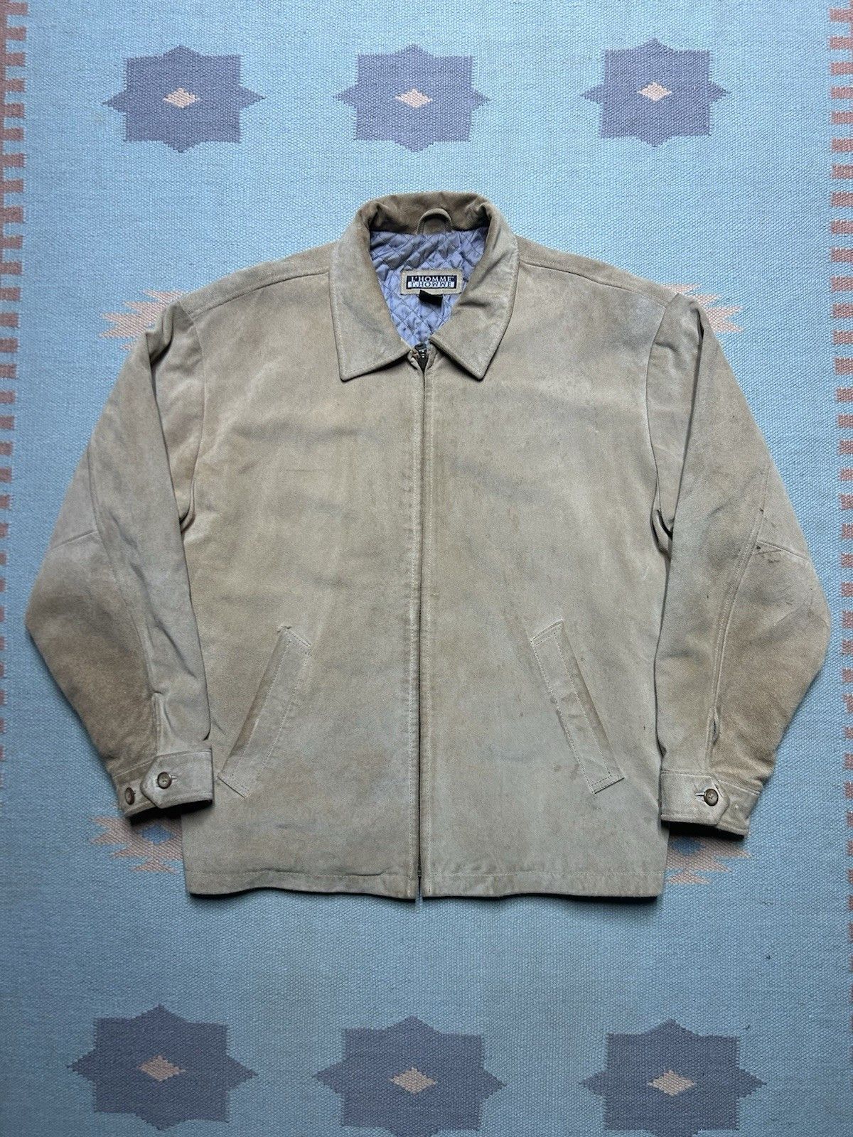 Vintage Vtg L’Homme suede leather jacket quilt line insulated medium Size US M / EU 48-50 / 2 - 1 Thumbnail