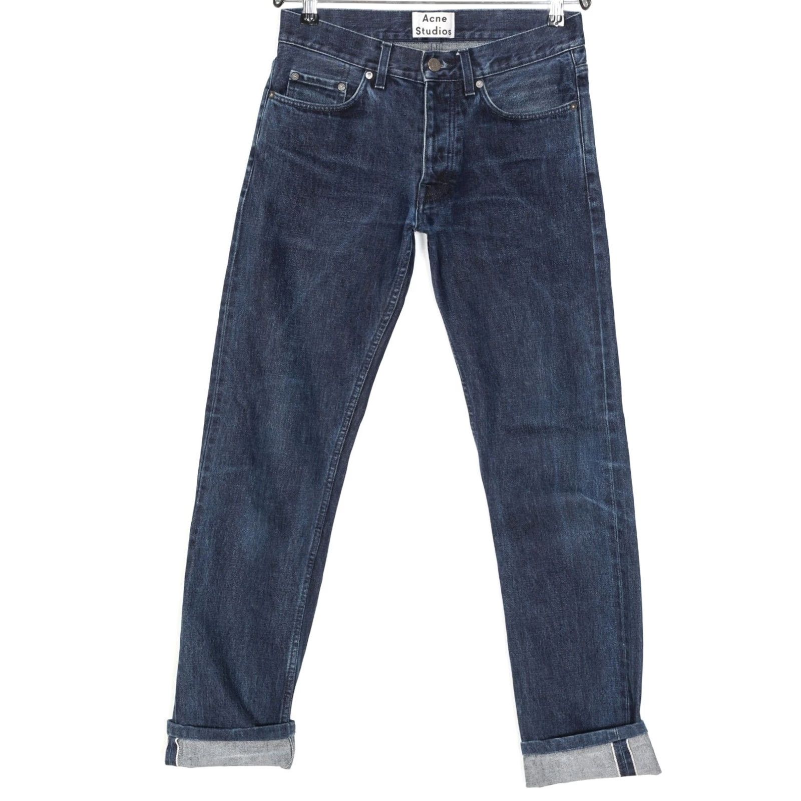 Acne Studios ACNE STUDIOS ROC DRAKE Straight Selvedge Jeans Men 30 W30 L32 Blue Denim 5-Pocket Slim Rise Mid 10-12in DZ4385 Jeans Mens Size US 30 / EU 46 - 2 Thumbnail