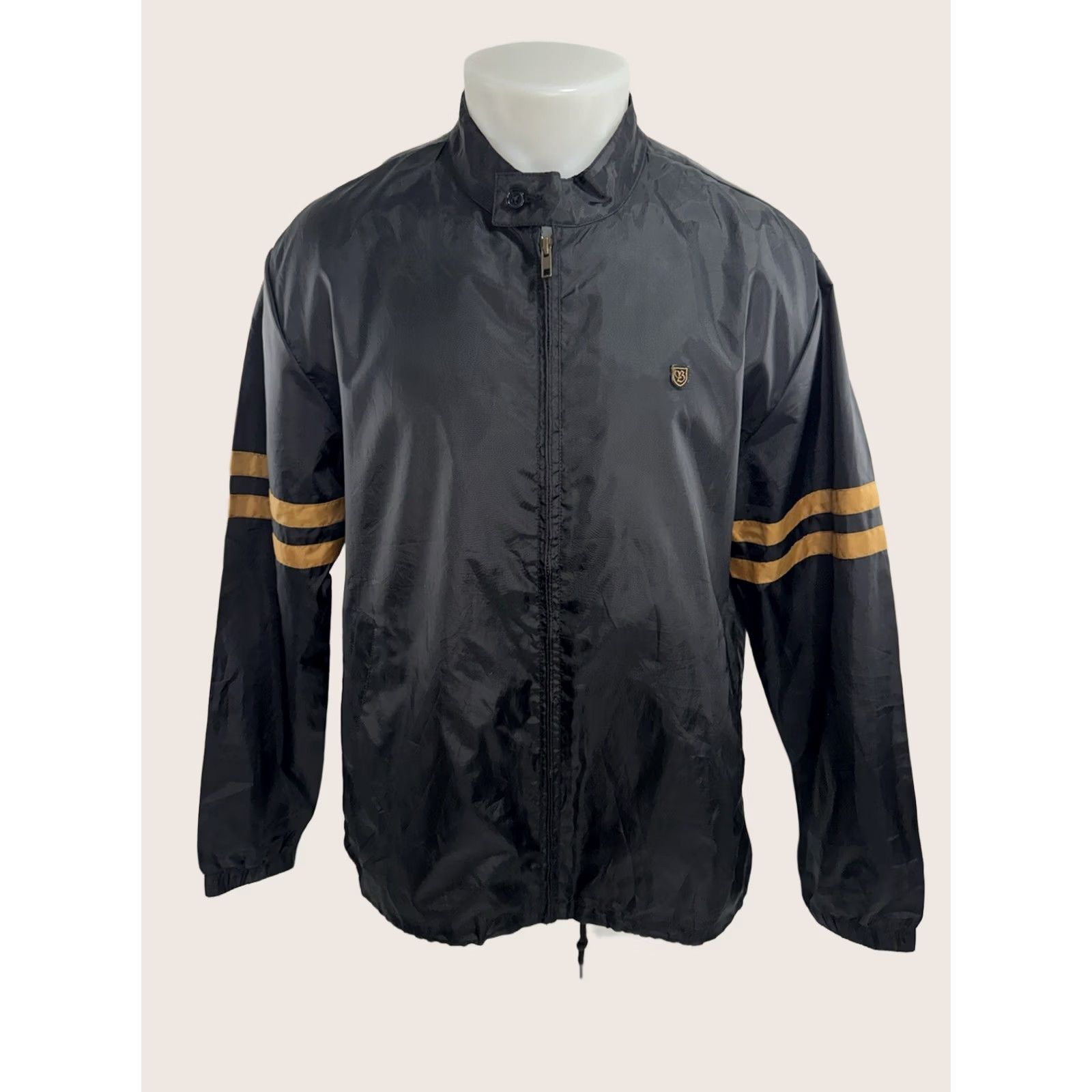 Brixton Brixton Mens Full Zip Embroidered Lightweight Windbreaker Jacket L Black Windbreaker Jacket Mens Size US L / EU 52-54 / 3 - 1 Thumbnail