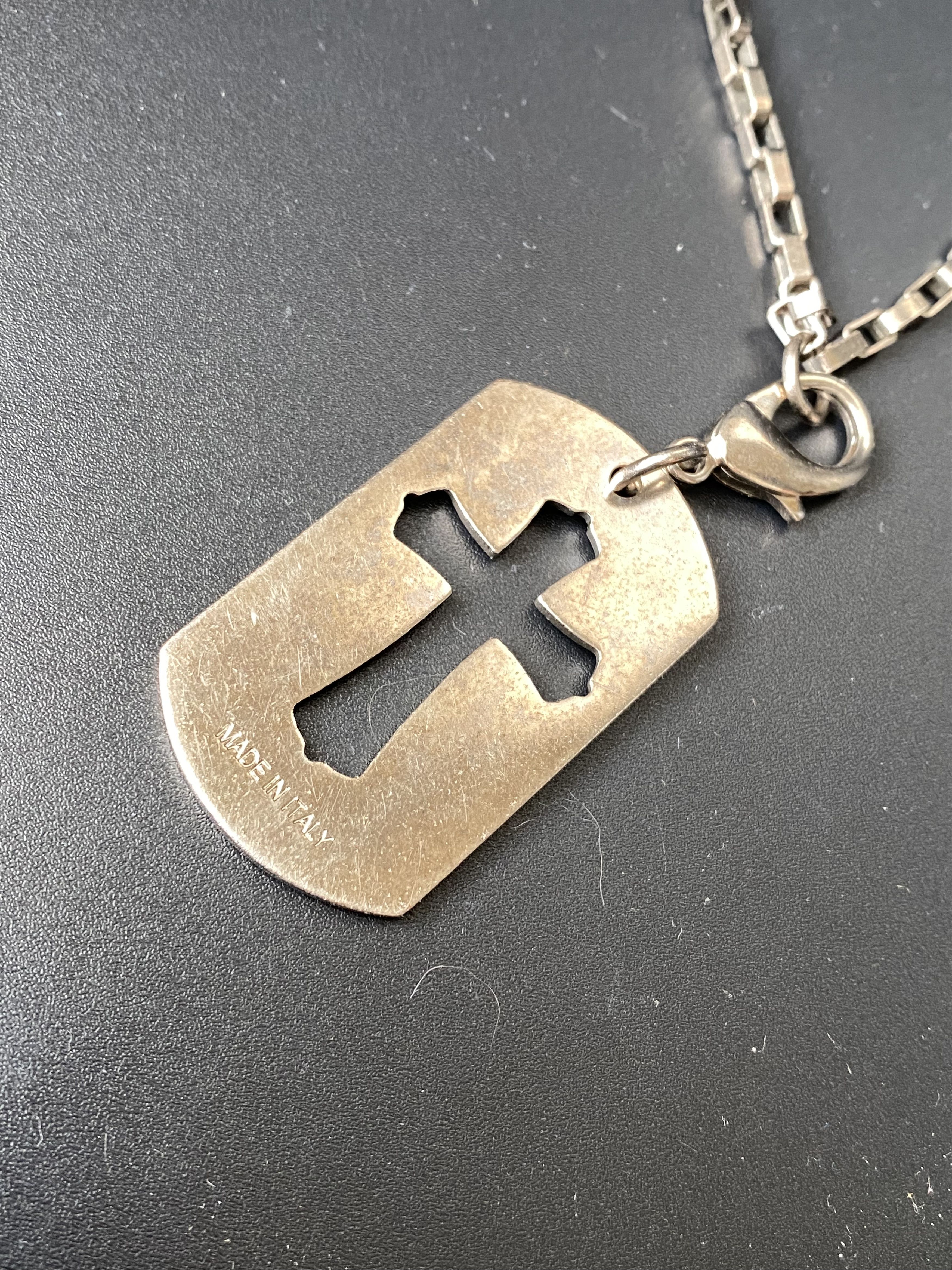 2000s Dolce & Gabbana Cross Dog Tag Necklace, view 4
