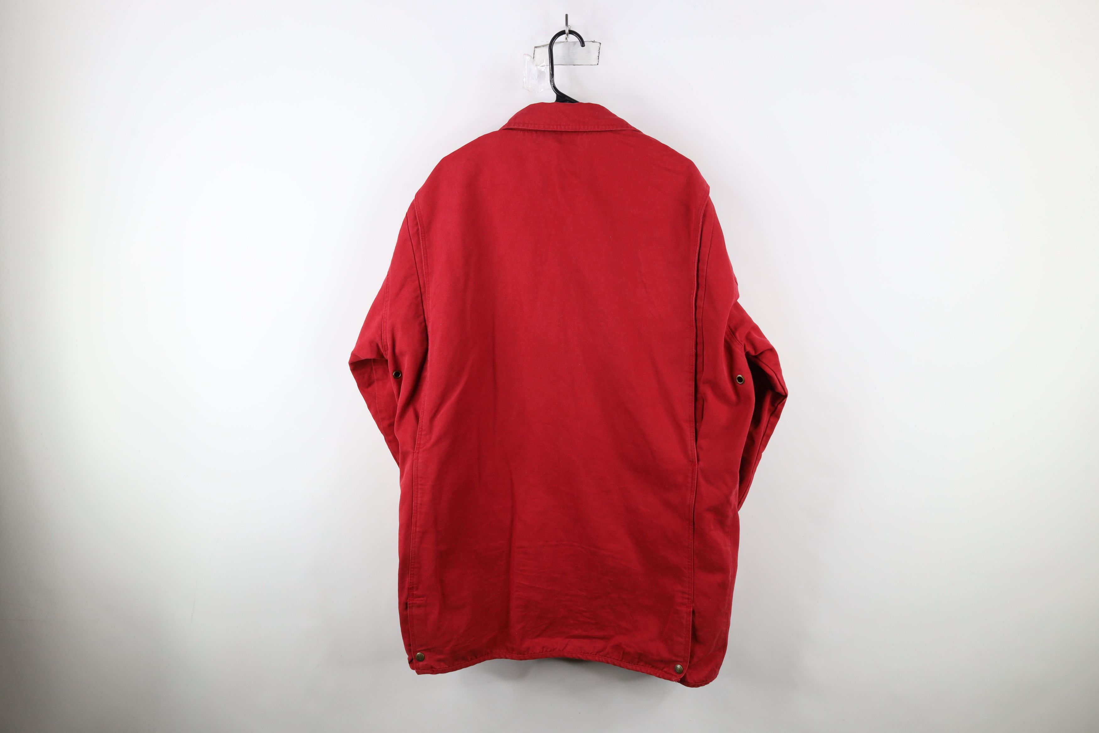 Eddie Bauer × Vintage Vintage 90s Eddie Bauer Canvas Chore Barn Jacket Red Cotton Size US L / EU 52-54 / 3 - 12 Thumbnail