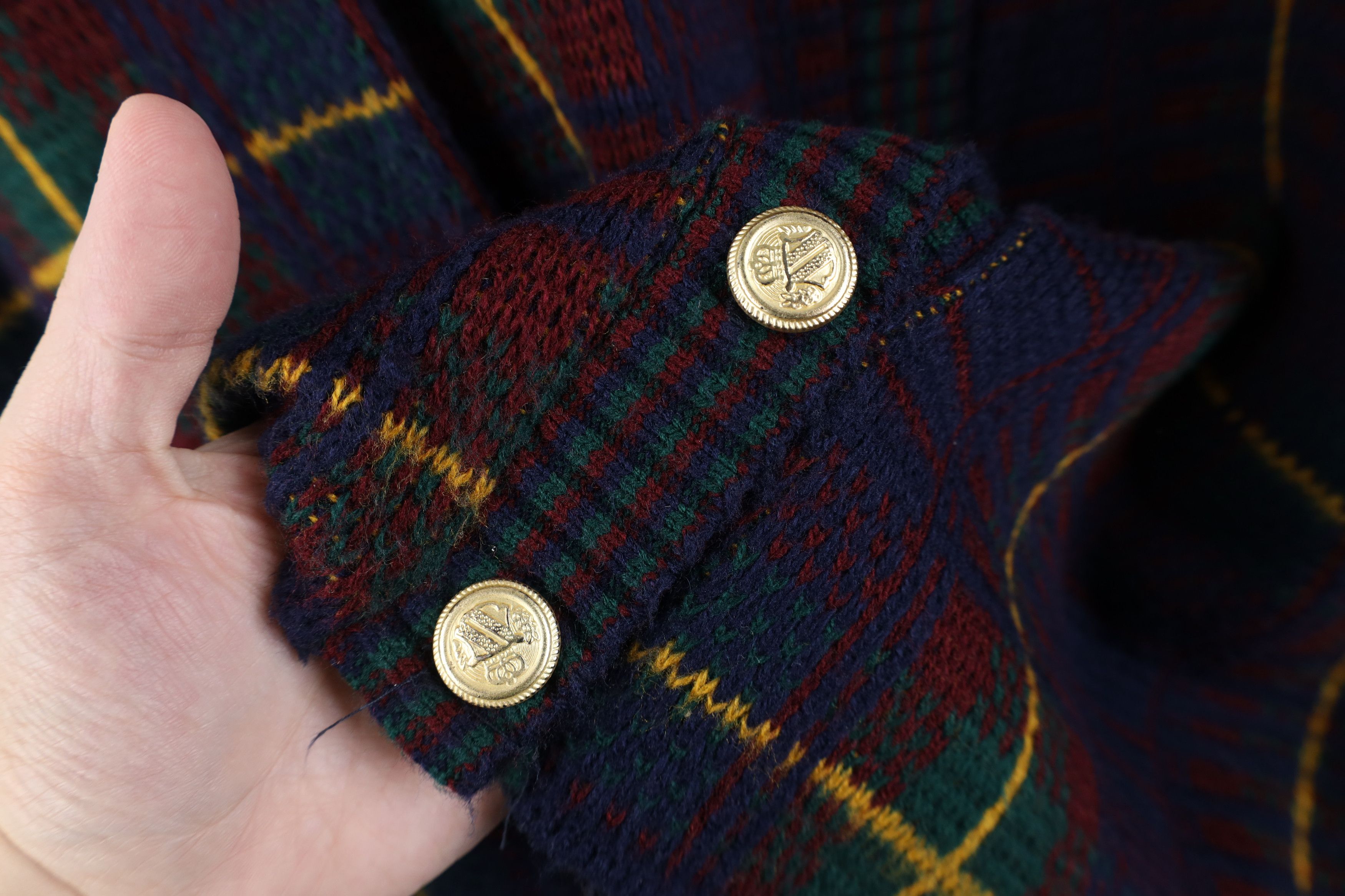 Vintage Vintage 90s Streetwear Plaid Knit Cardigan Sweater USA Size S / US 4 / IT 40 - 4 Thumbnail
