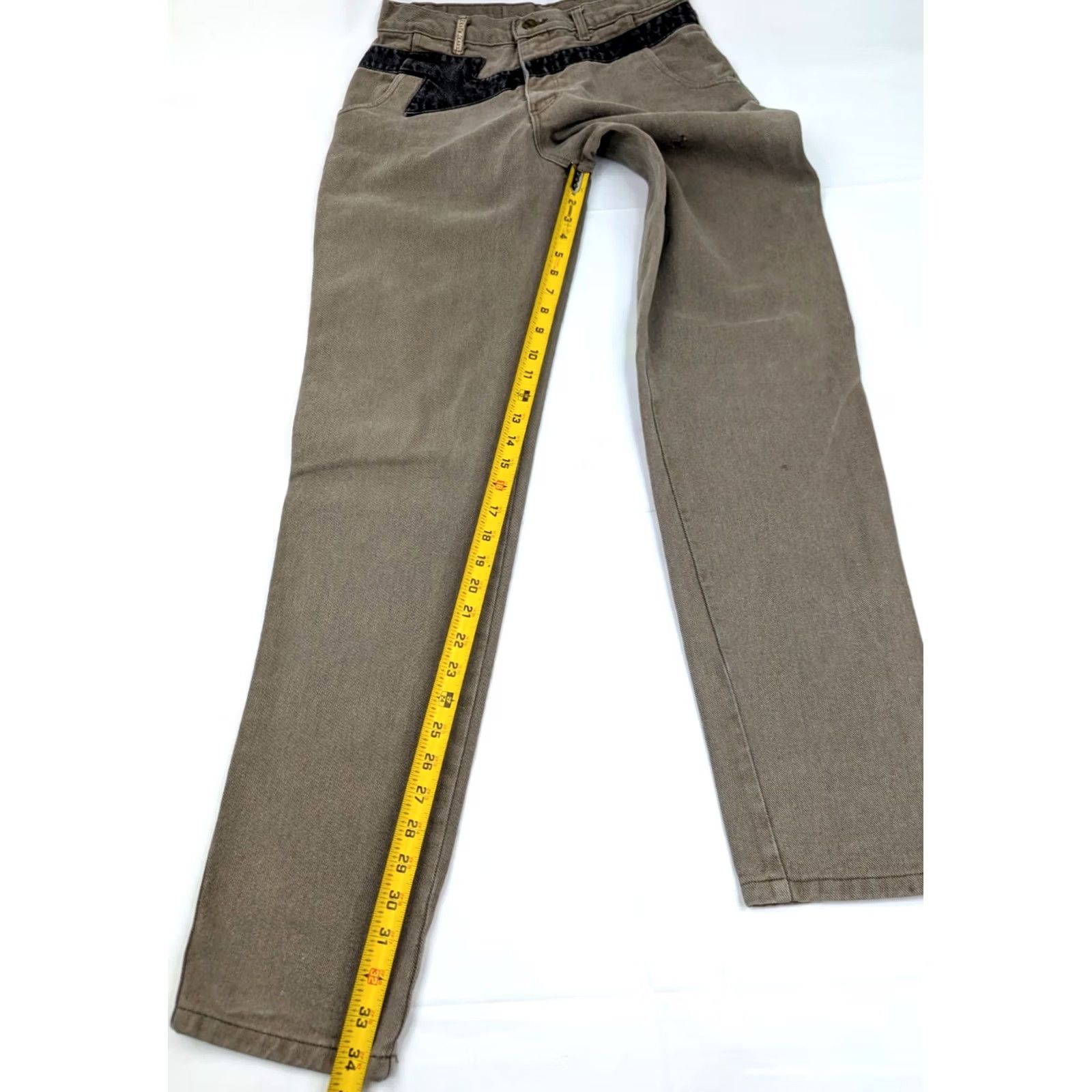 Vintage VINTAGE Denum Jeans Women Tapered Jeans 30x34 Brown Y2K Lightning Accent Back Pockets Made in USA Regular Inseam 34 Size 30" / US 8 / IT 44 - 4 Thumbnail